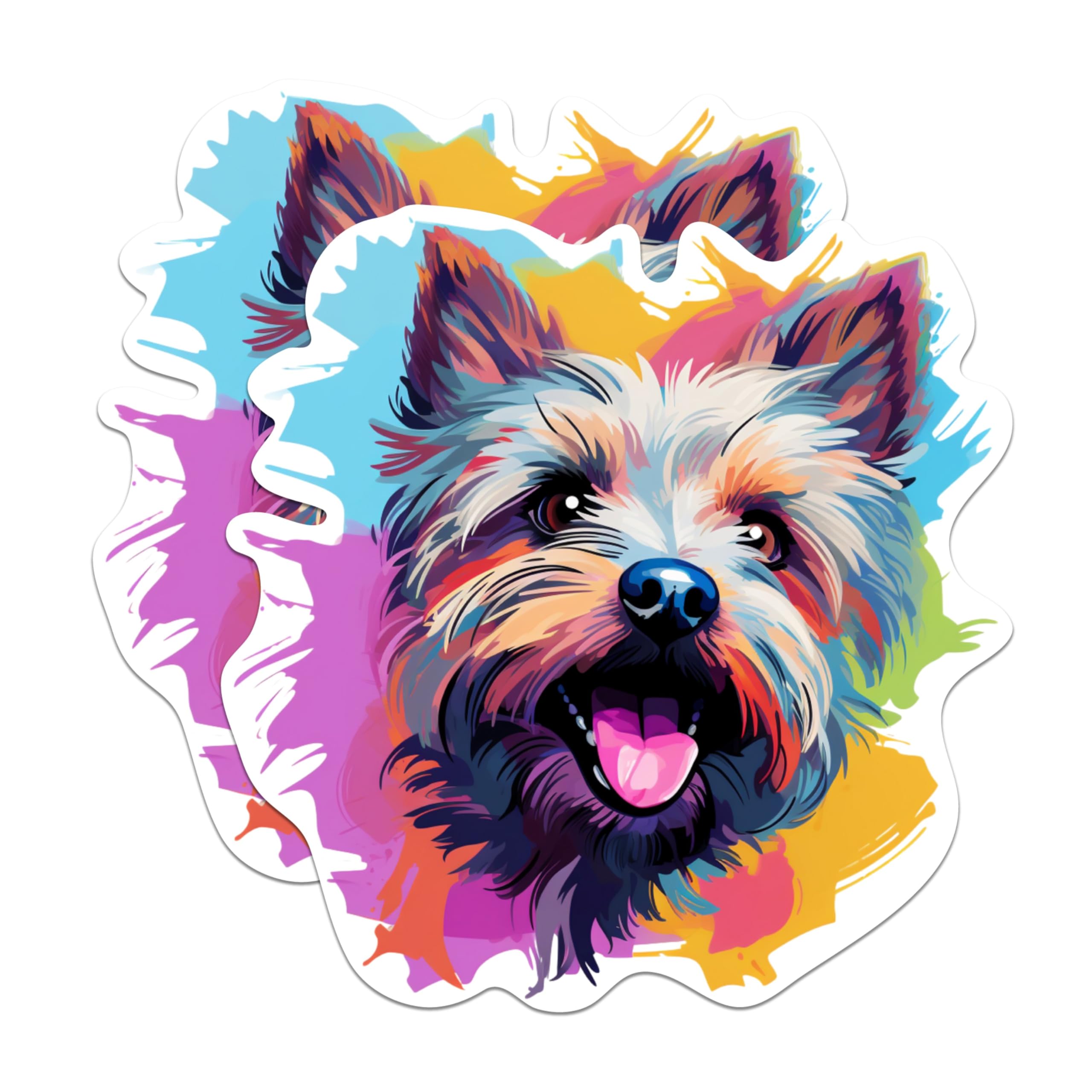(2 Pack) Cairn Terrier Dog Breed Stickers - 5 Inches On Longest Side - Choose from Over 100 Dog Breeds - for Cars, Trucks, Skateboards, Laptops - Made in USA - BMCS1808