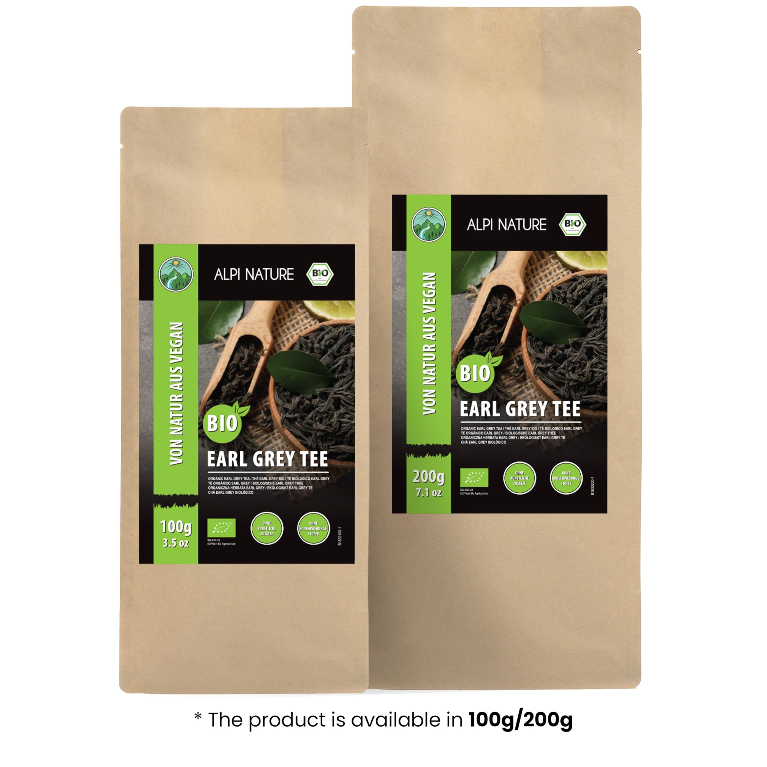 Alpi Nature Ekologiczna Herbata Earl Grey 100g, Czarna Herbata z Olejkiem Bergamotowym, Naturalnie Zawierająca Kofeinę