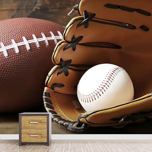 wall26 Adhesivo mural removible para pared, panel de madera, guantes de fĂştbol y bĂ©isbol, deportes, fitness, atletismo, fotografĂa, realismo, wall26 Adhesivo mural removible para pared, panel de madera, guantes de fĂştbol y bĂ©isbol, deportes, fitness, atletismo, fotografĂa, realismo,