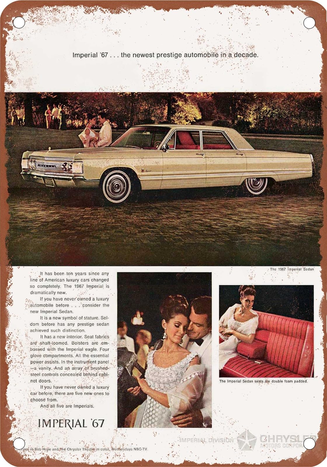 Miaomansenstore Metal Sign - 1967 Imperial Vintage Ad 04 - Old Retro Rusty Look Home Decor