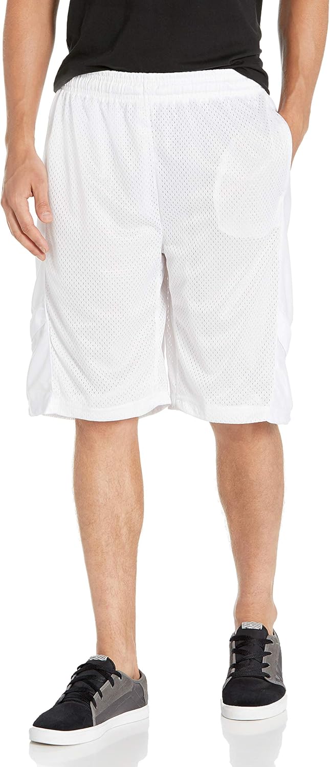 WT02 Mens Men's Athletic Active Mesh Shorts, Inseam 12", Lightweight Breathable