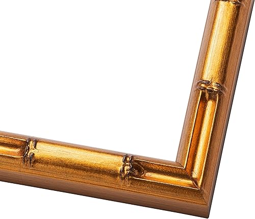 Miniatura 3 de Poster Palooza Marco de madera maciza de bambú dorado de 14 x 22 pulgadas con acrílico UV, respaldo de tablero de espuma y accesorios para colgar