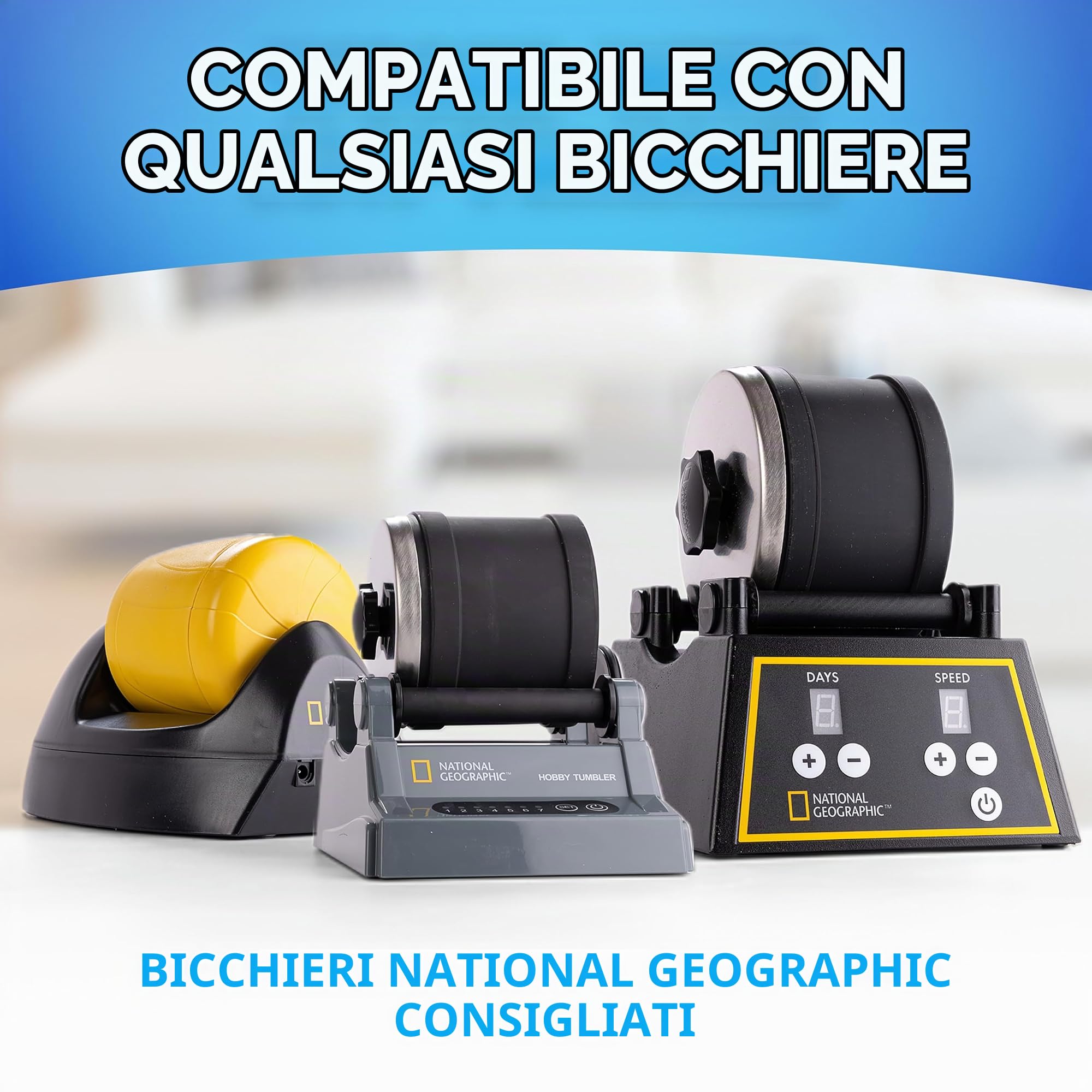 NATIONAL GEOGRAPHIC Kit di Ricarica per Lucidatrice di Pietre – 2,26 kg di Miscela di Rocce e Gemme Grezze da Lucidare, Accessori per Lucidatrice di Pietre, Ricarica di Abrasivi e Lucidatura