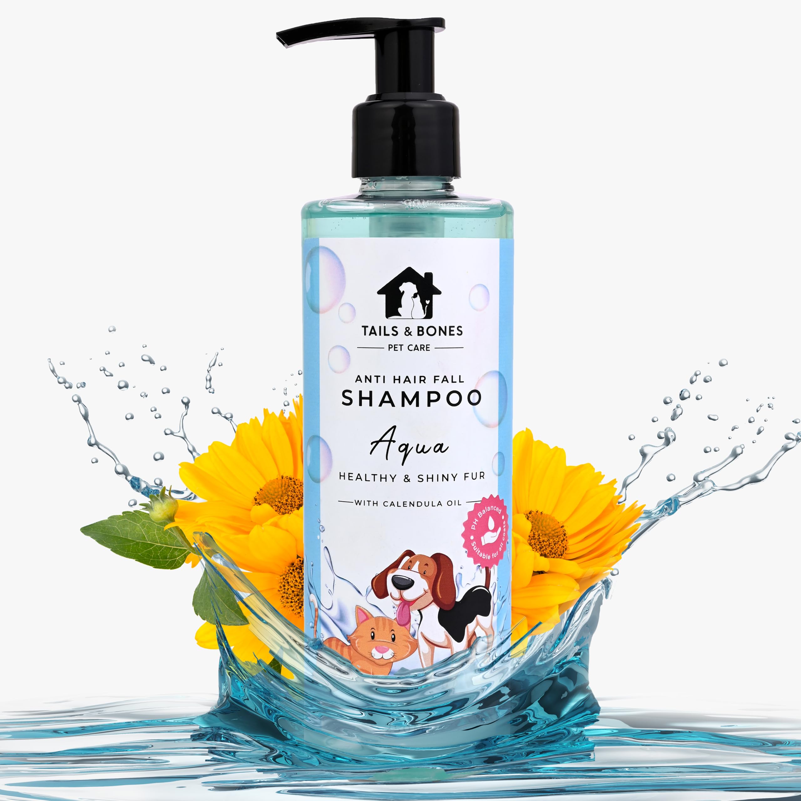 TAILS & BONES Anti Hair Fall Shampoo for Dogs & Cats | Aqua & Calendula Shampoo for Pets | for Healthy & Shiny Fur (250ml) (B0CVXNNCFC) Amazon Price History, Amazon Price Tracker