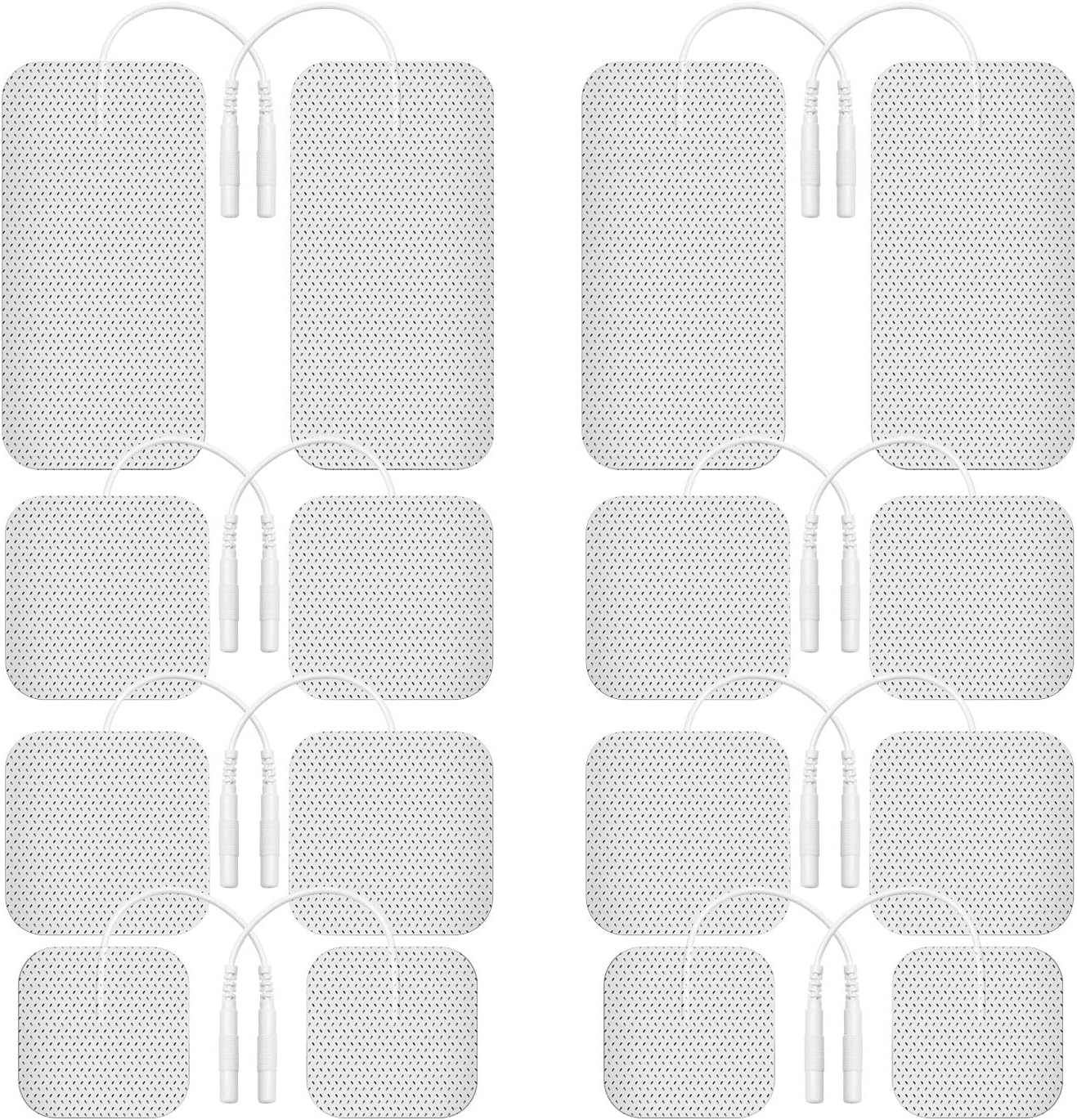 Etekcity TENS Unit Replacement Pads Electrodes for Back Pain Relief, Self-Adhesive & Gel Free for Electrotherapy White (Pack of 16)