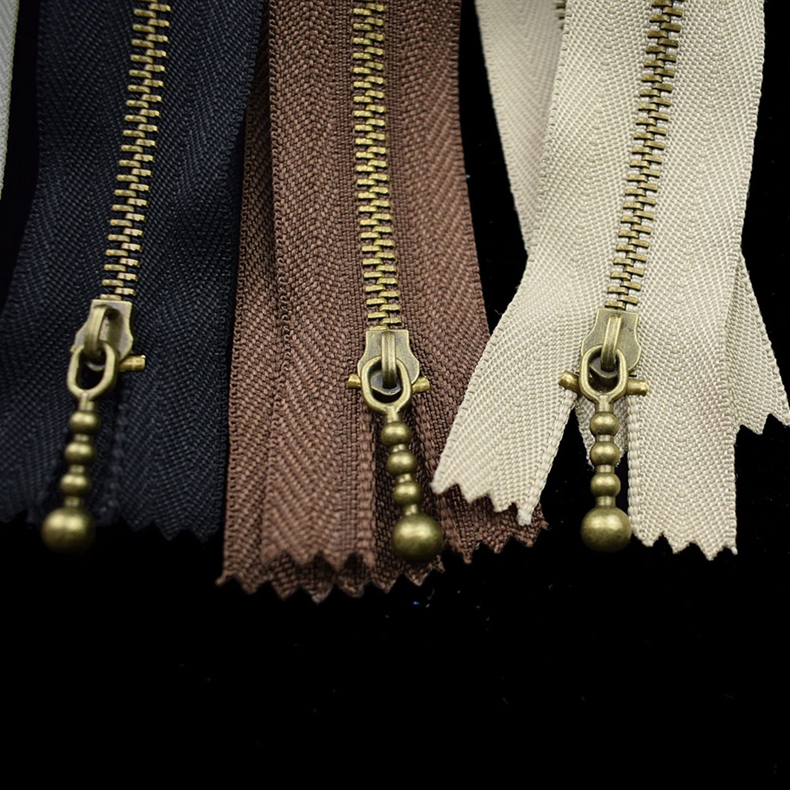 Lnanqing-Chiusure lampo 3 # 1. 2 PZ 15/05/30/4. 0cm Zippers in metallo in bronzo Zippers di chiusura per borse da cucire Jeans Scarpe Abbigliamento ACCESSIONI ACCESSORI SADUTO Multiuso e durevole