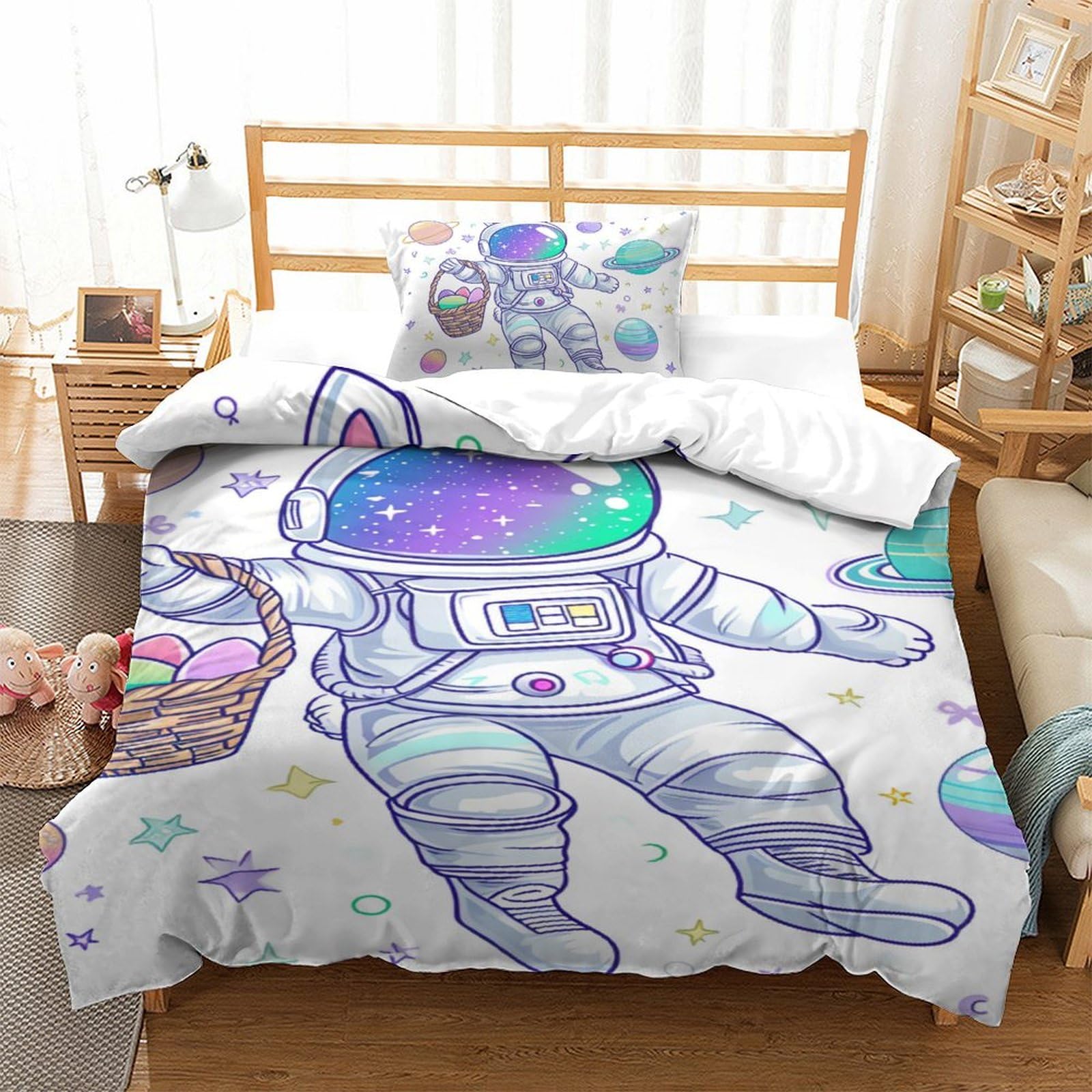 Housse de couette astronaute 3D pour décorer la chambre d'un garçon passionné par l'espace