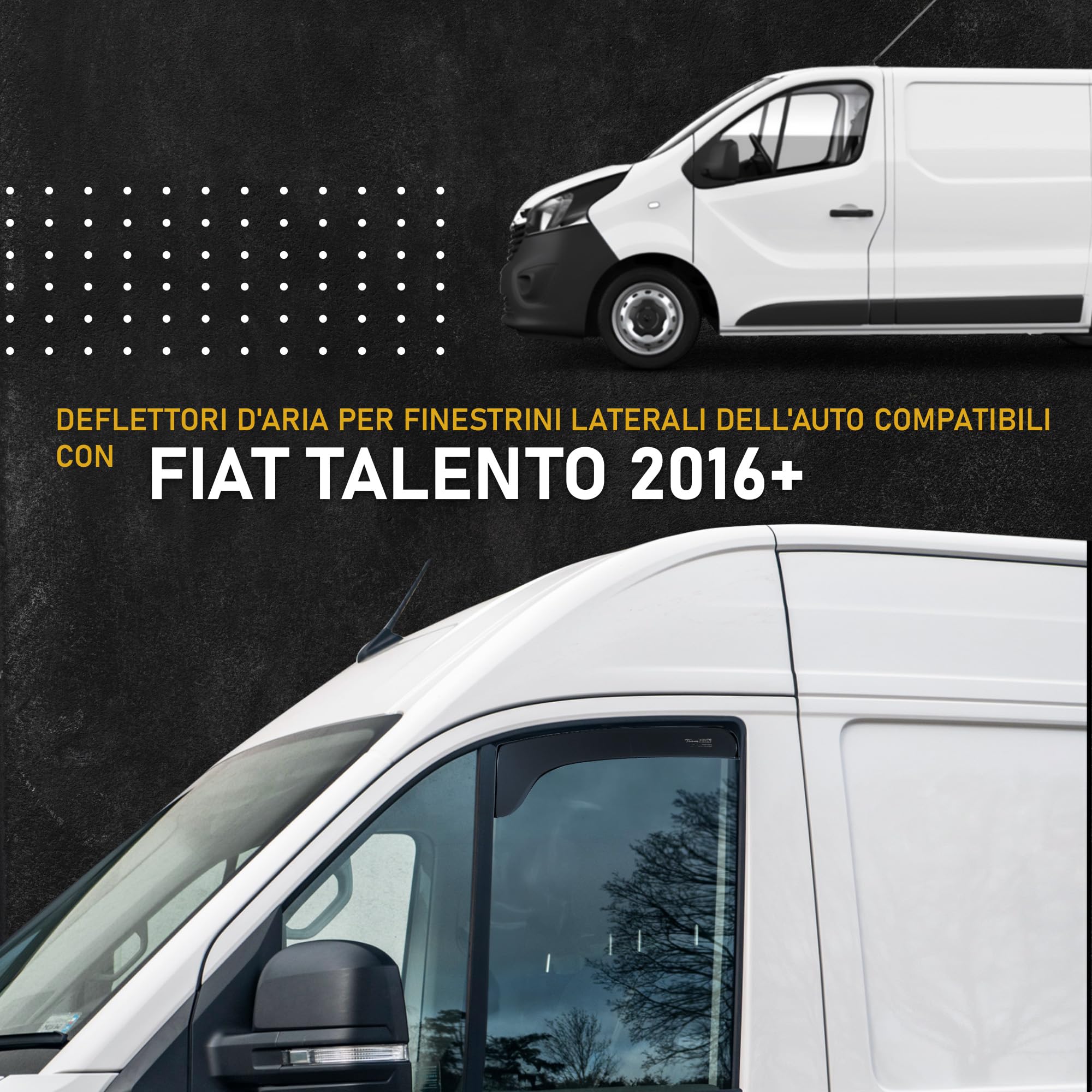 HEKO - Compatibile con Fiat Talento 2016+ Deflettori per Vetri Laterali; Anteriori; Due pezzi; Deflettori d’Aria Antipioggia, Antiturbo, Oscurati, Aerodinamici; Installazione Rapida e Semplice