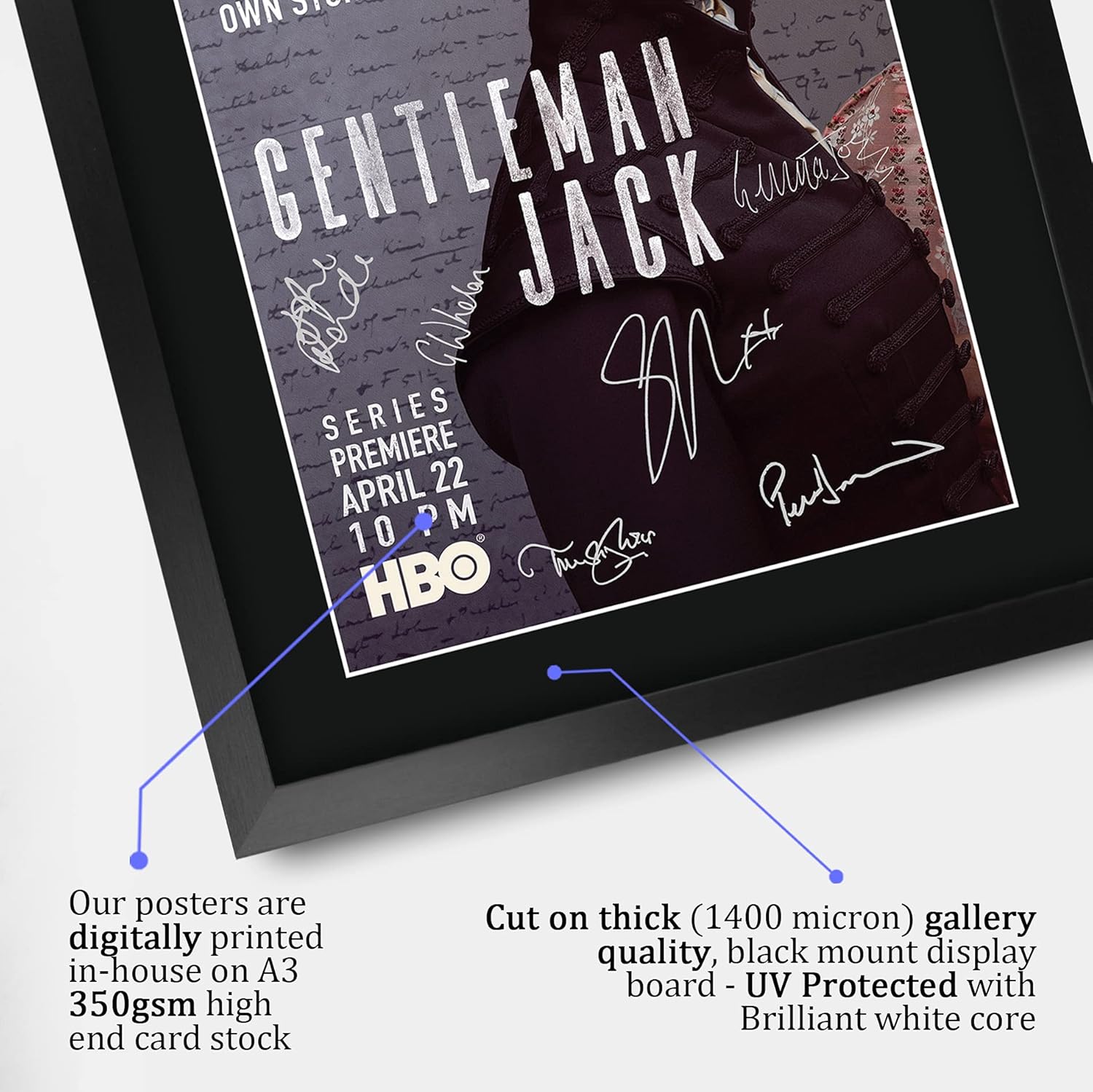 HWC Trading Gentleman Jack The Cast Suranne Jones Sophie Rundle 16 x 12 inch Framed Gifts Printed Signed Autograph Picture for TV Memorabilia Fans - 16" x 12" Framed