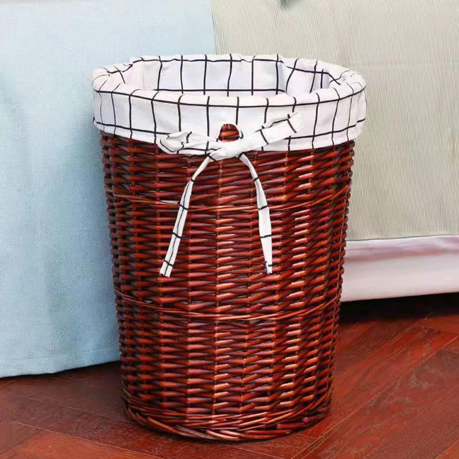 TUOYIBO Large-Capacity Household Storage Basket, Multifunctional Dirty Clothes Basket, Household Rattan Laundry Basket, Bedroom Toy Organizing Bucket