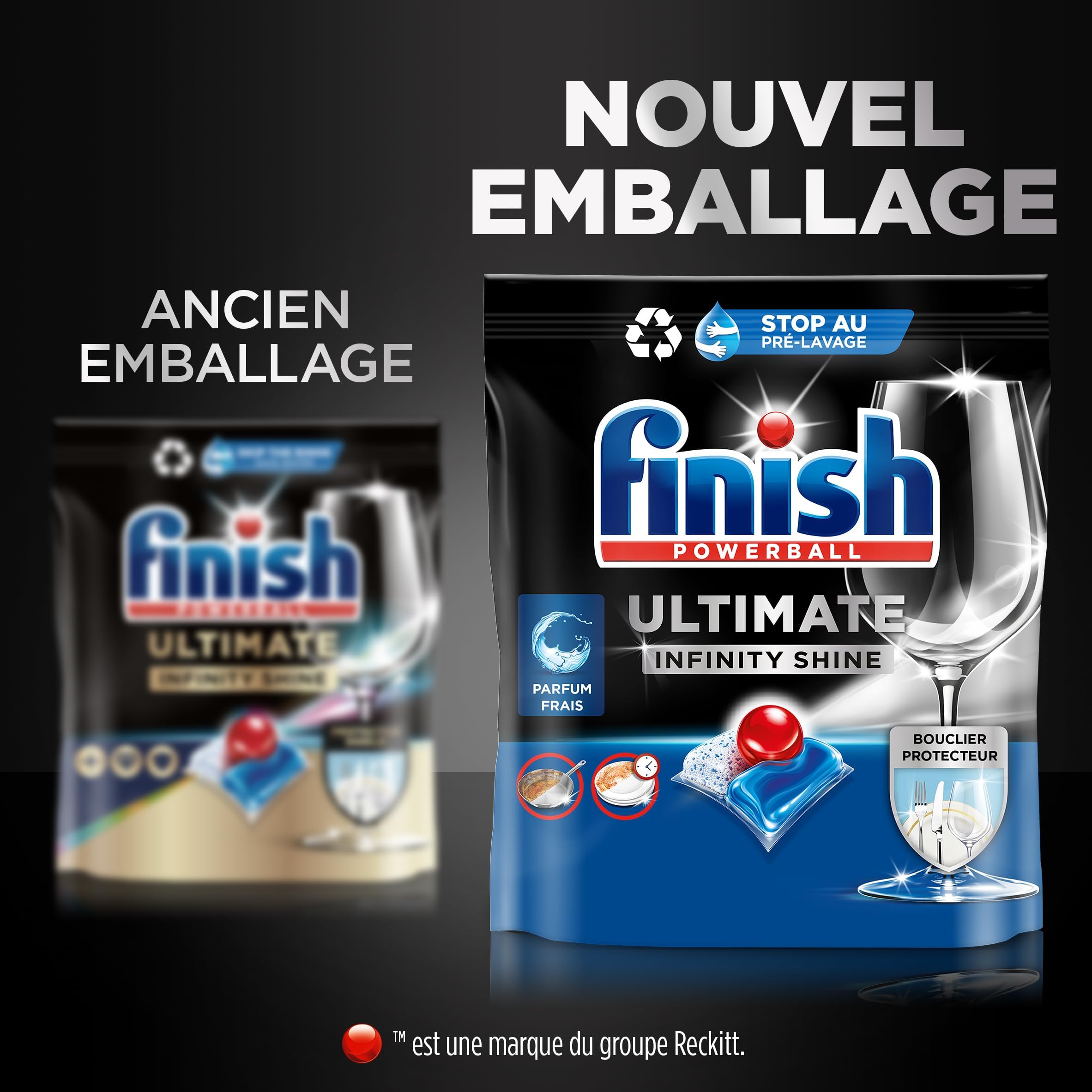 Finish Ultimate Infinity Shine Pastiglie Lavastoviglie, 80 Capsule Lavastoviglie, Detergenti per Lavastoviglie contro lo Sporco e i Residui Incrostati (Confezione da 3)