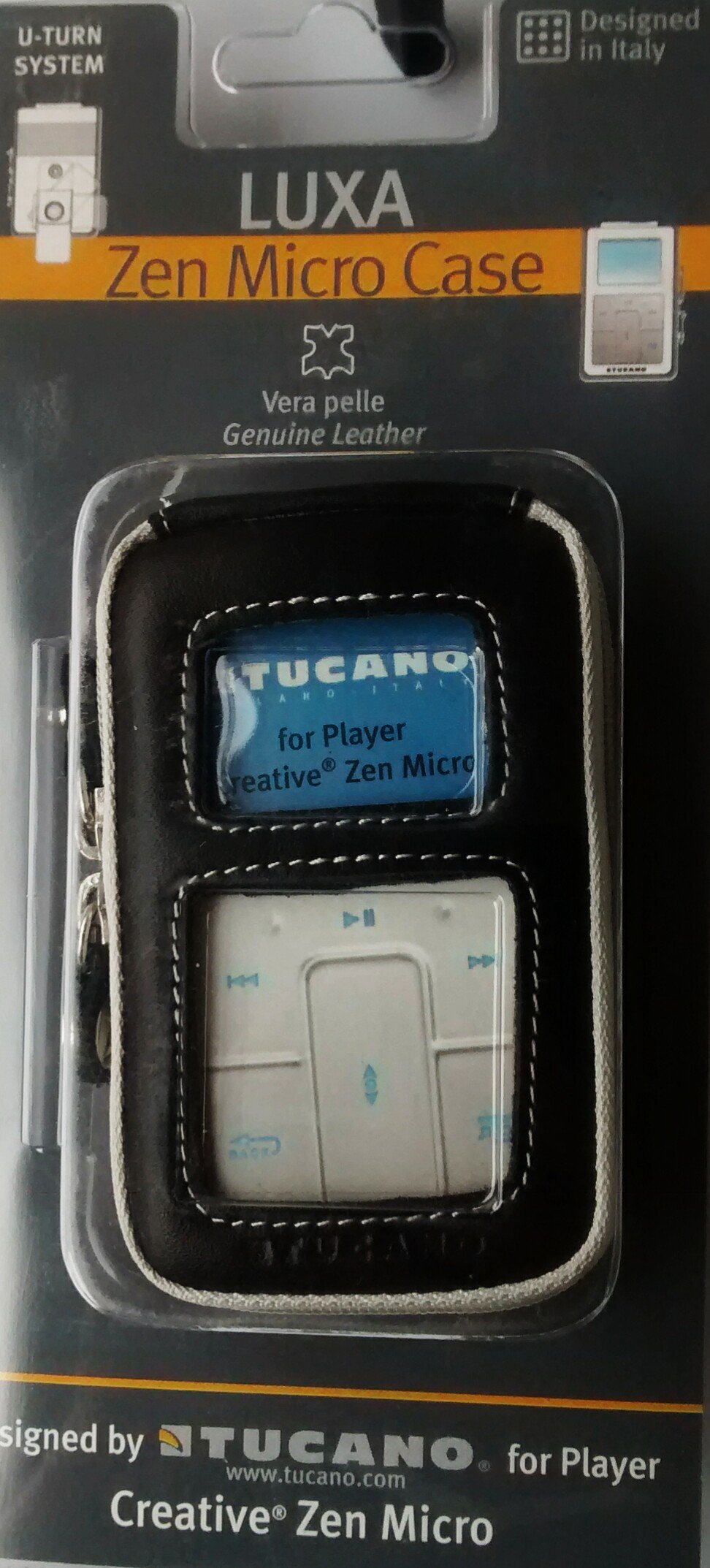 Creative Zen Micro Case - Real Leather With U-Turn Belt Clip System And Anti-Scratch Lining