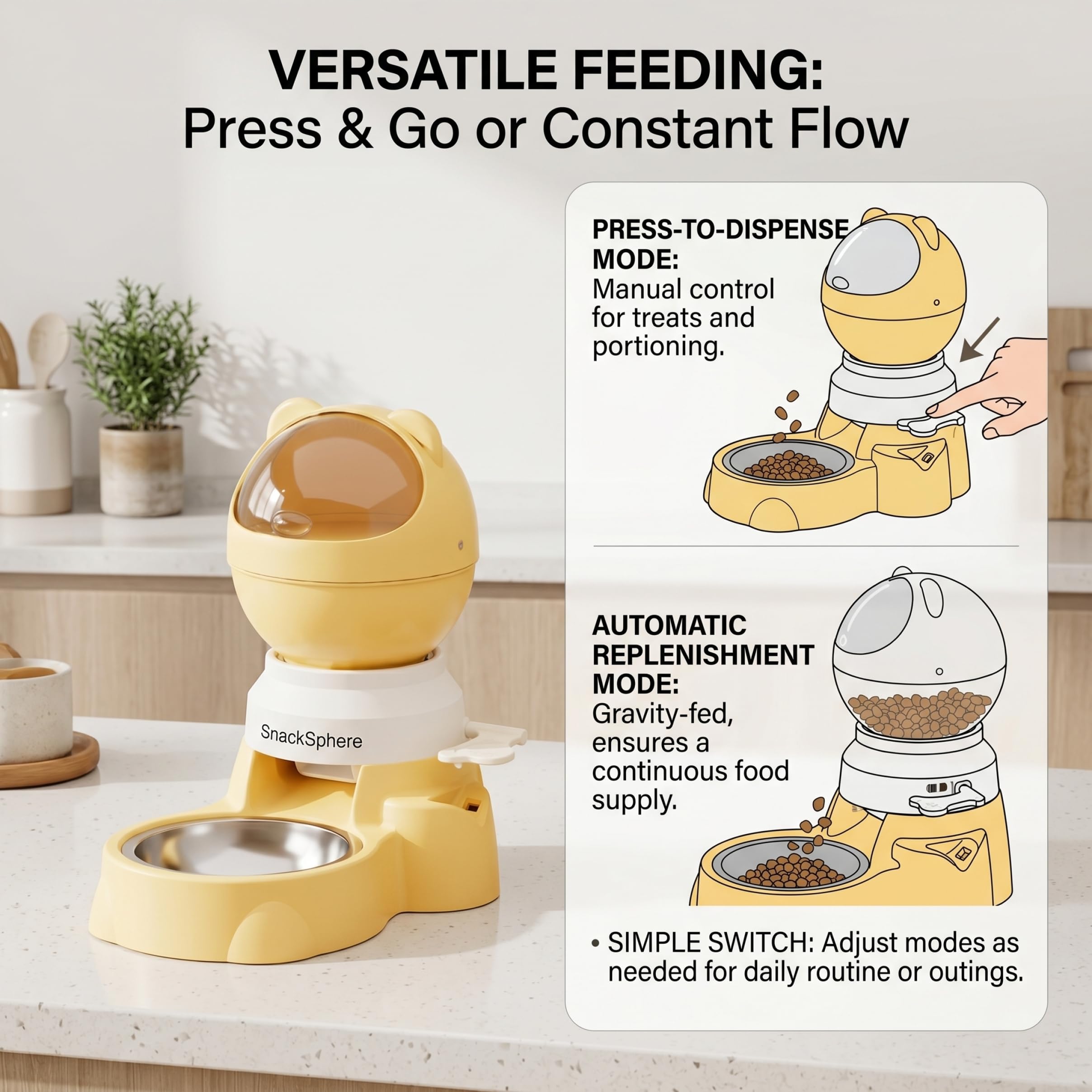 Distributeur Automatique interactif de friandises pour Animaux de Compagnie en Forme d'ours, mangeoire Lente 1, 5 l avec Deux Modes pour Chiens, Chats, Jouet Puzzle Alimentaire, Blanc