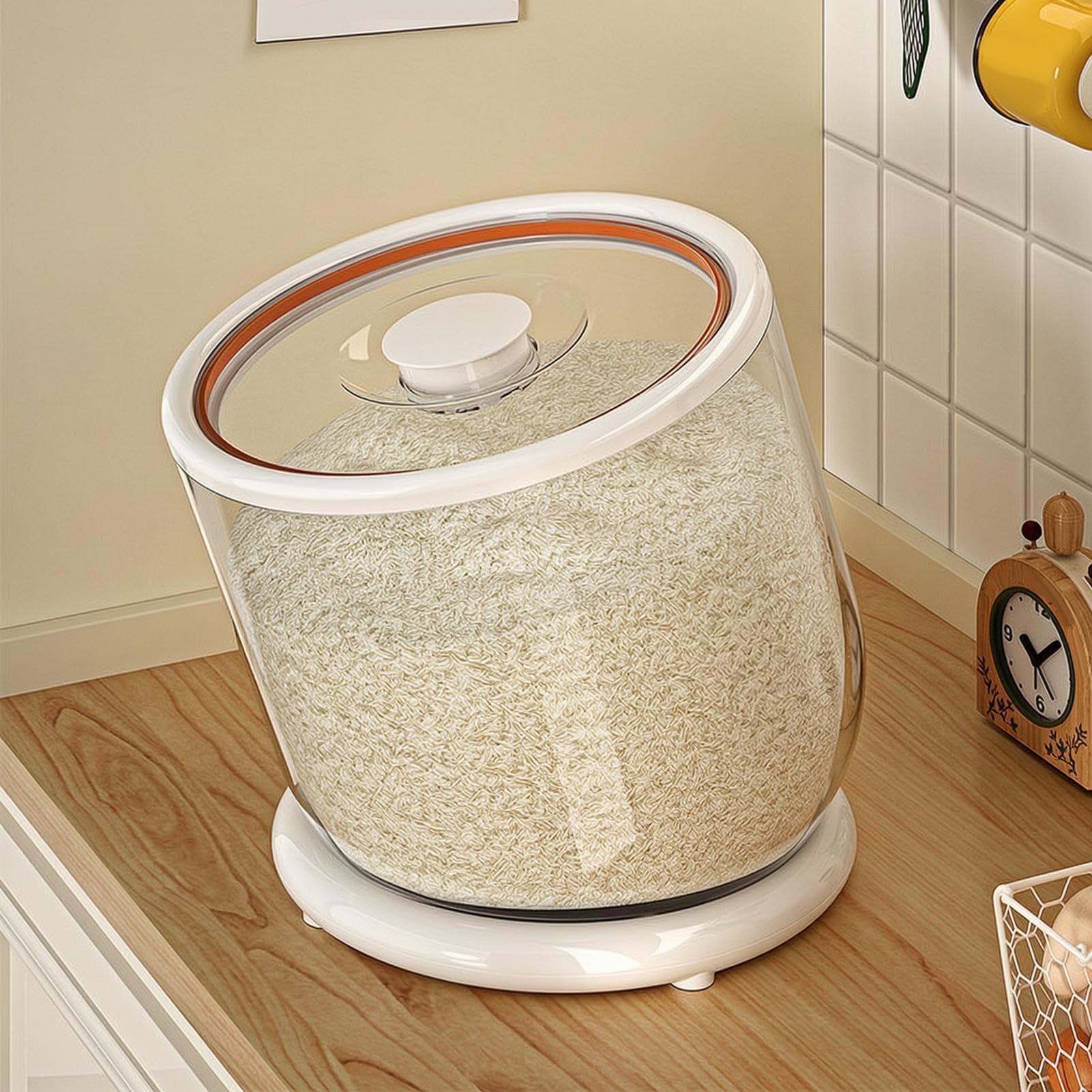 Contenedor de almacenamiento de arroz, hermético, para cereales, inclinable