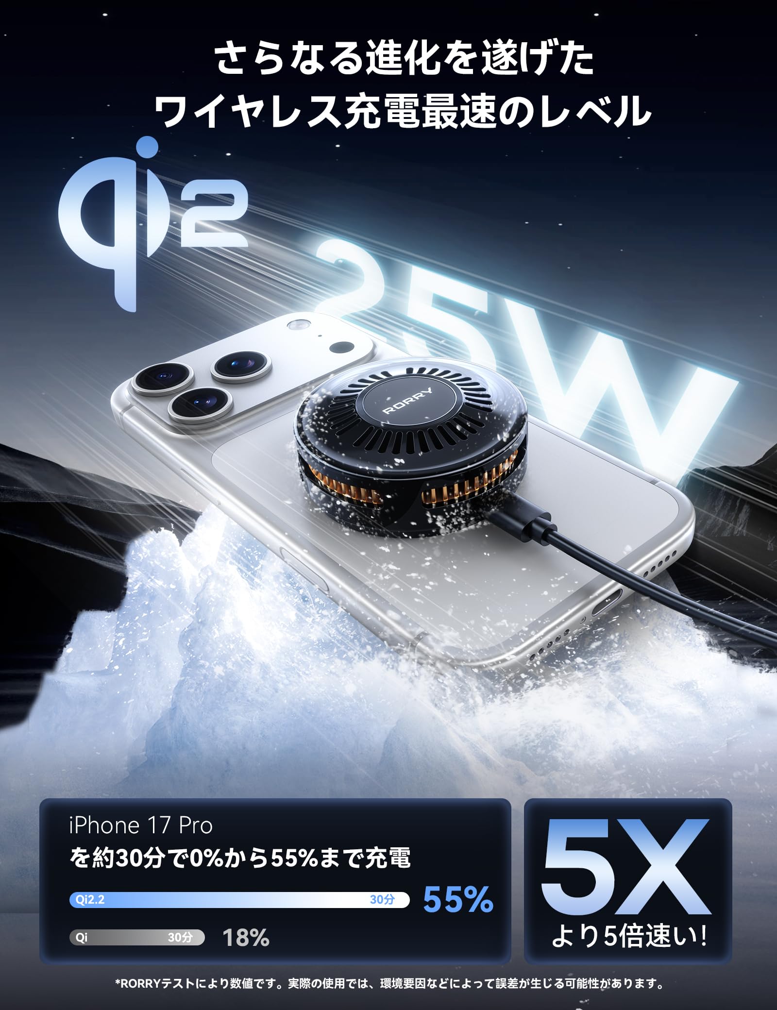 Amazon.co.jp: RORRY MagSafe充電器【効果的に冷却 Qi2.2公式認証 25W