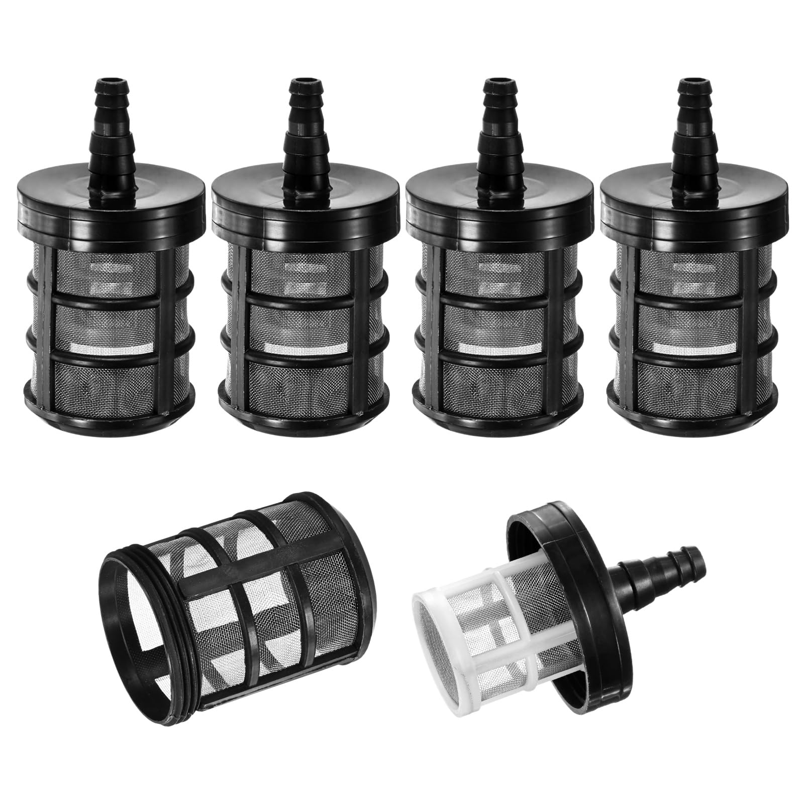 M METERXITY 4-Pack Household Hose Filters, 60 Mesh Stainless Steel Double-Layer Garden Hose Strainer with 3/8-1/2" Barb Connection for Sprayers/Car Washers/Oil Pumps, Spray Internal Filter