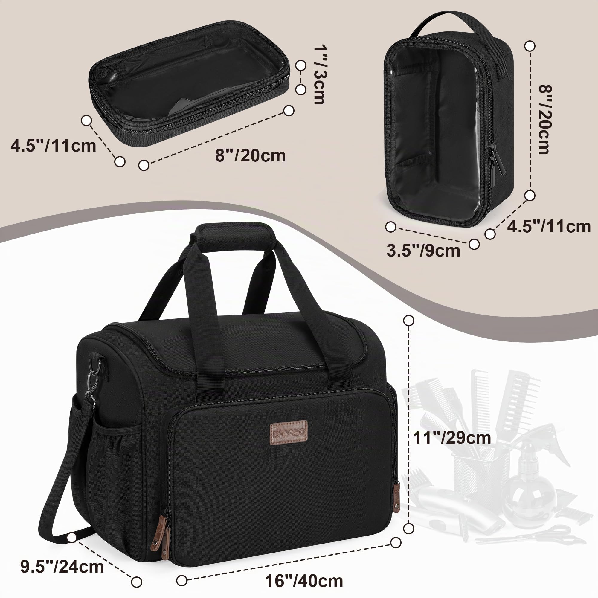 BAFASO Friseurtasche Werkzeugtasche, Friseurkoffer für Friseur Zubehör