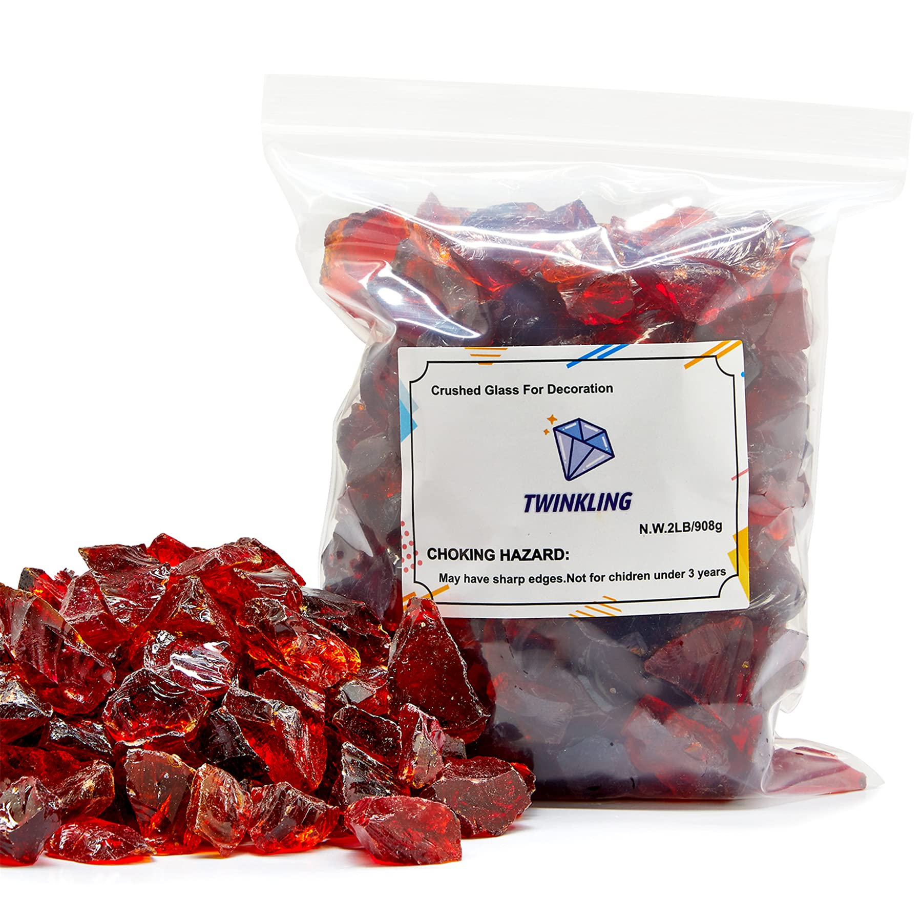 Buy TWINKLING High Luster Fire Glass Gravel Stone,Broken Glass,Fire Pit