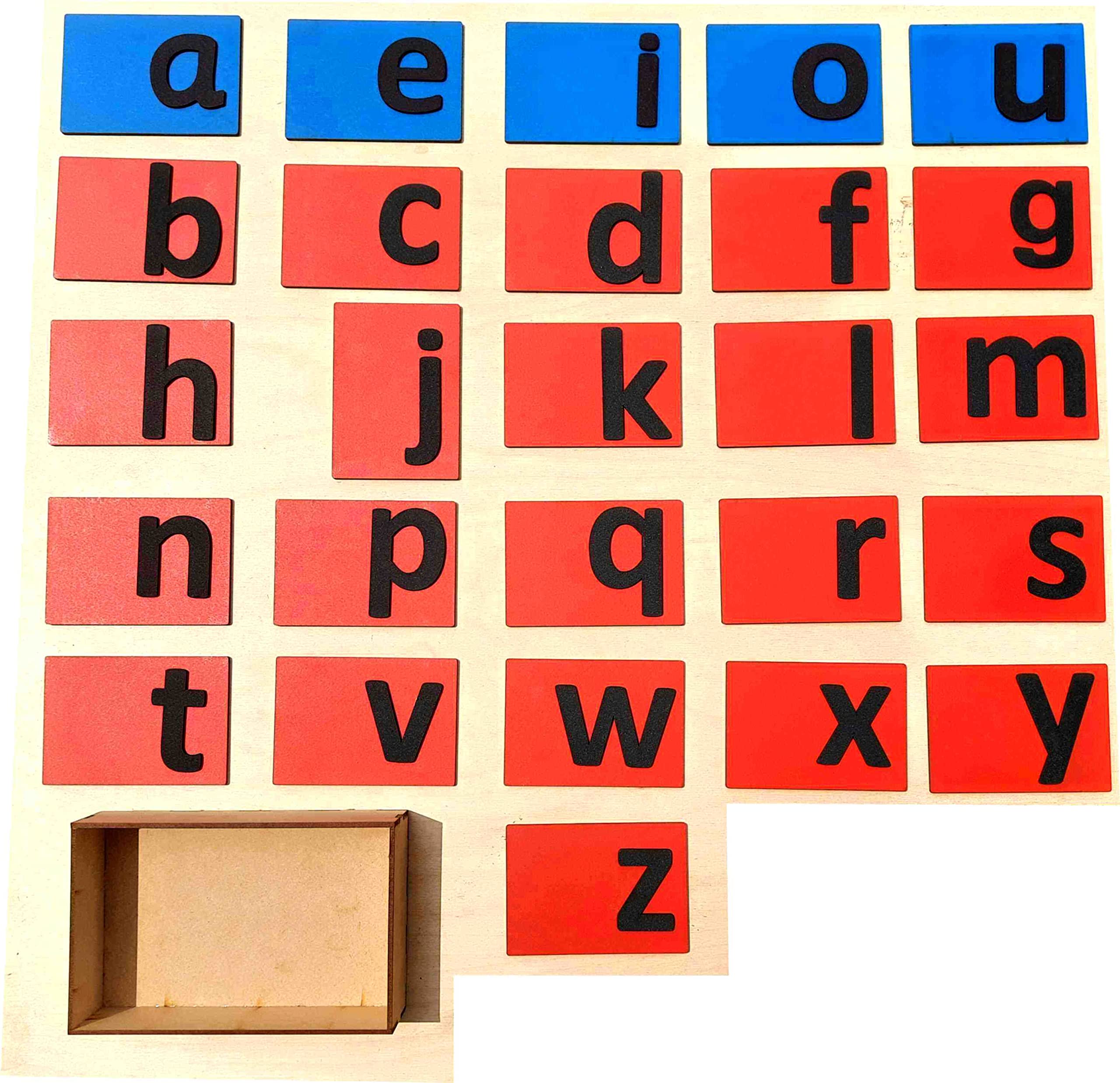 Buy Cryo Craft Montessori Lower Case Sandpaper Alphabets/Letters 26 Wooden Letters with Wooden