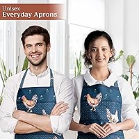 Vista 107 de Maison d' Hermine Delantal 100% de algodón para mujeres con bolsillo de cocina delantal de chef para hombres, decoración de Pascua