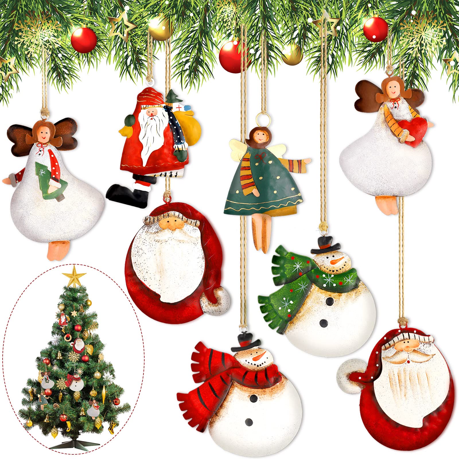 Amazon.com: Jetec 8 Pieces Christmas Tree Ornaments Angels