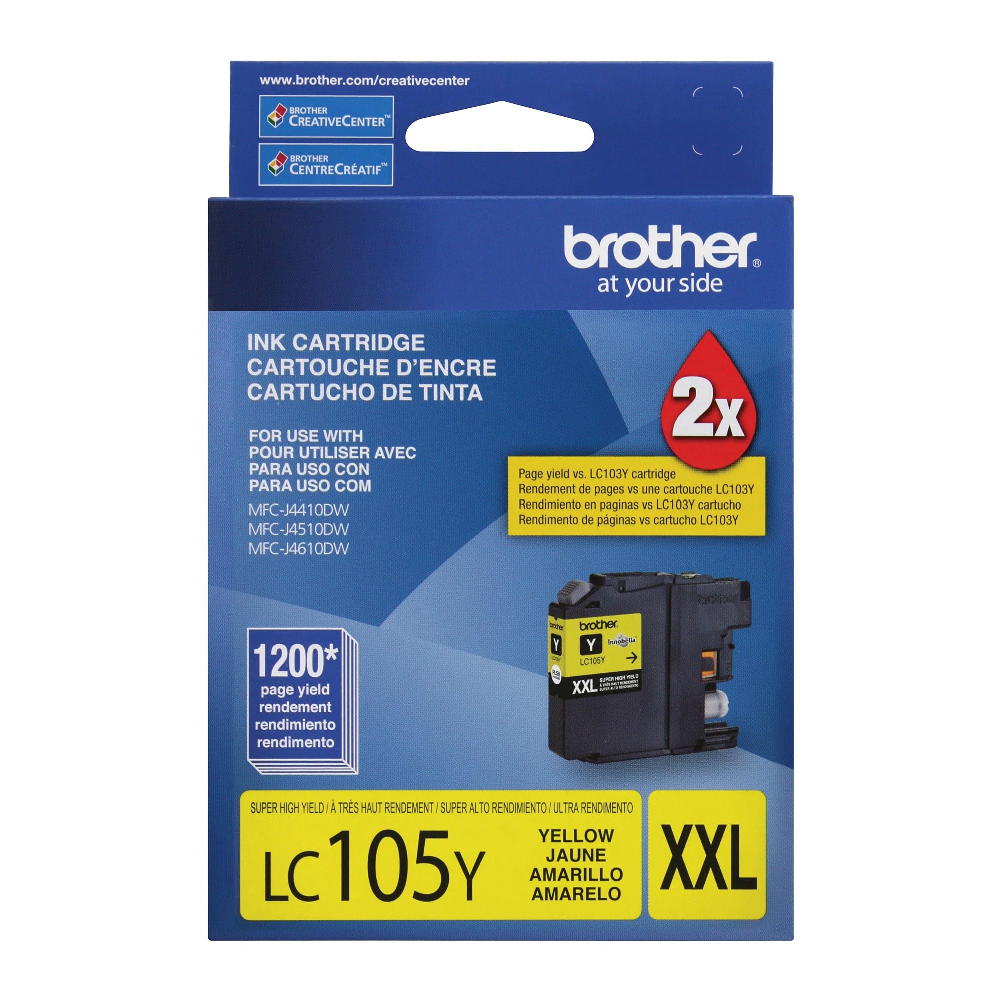 Brother Genuine LC105Y Super High Yield XXL Yellow -Ink -Cartridges