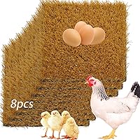 MUYG 8 Pack Reusable Washable Chicken Nesting Pads - Soft Cuttable Artificial Grass Mats 11.8x11.8in for Coop Bedding Yellow