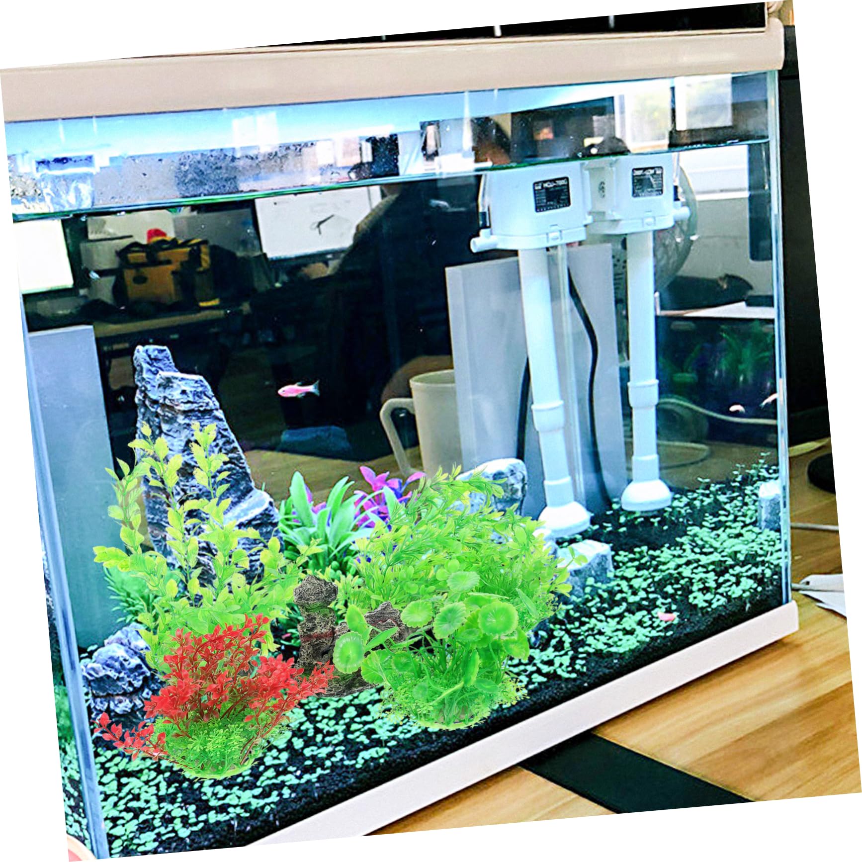 Toddmomy 2ensembles Set De Plantes Aquatiques Artificielles pour Aquarium Décorations De Réservoir De Poissons Faux Plantes De Rocaille Naturelle Et Végétation