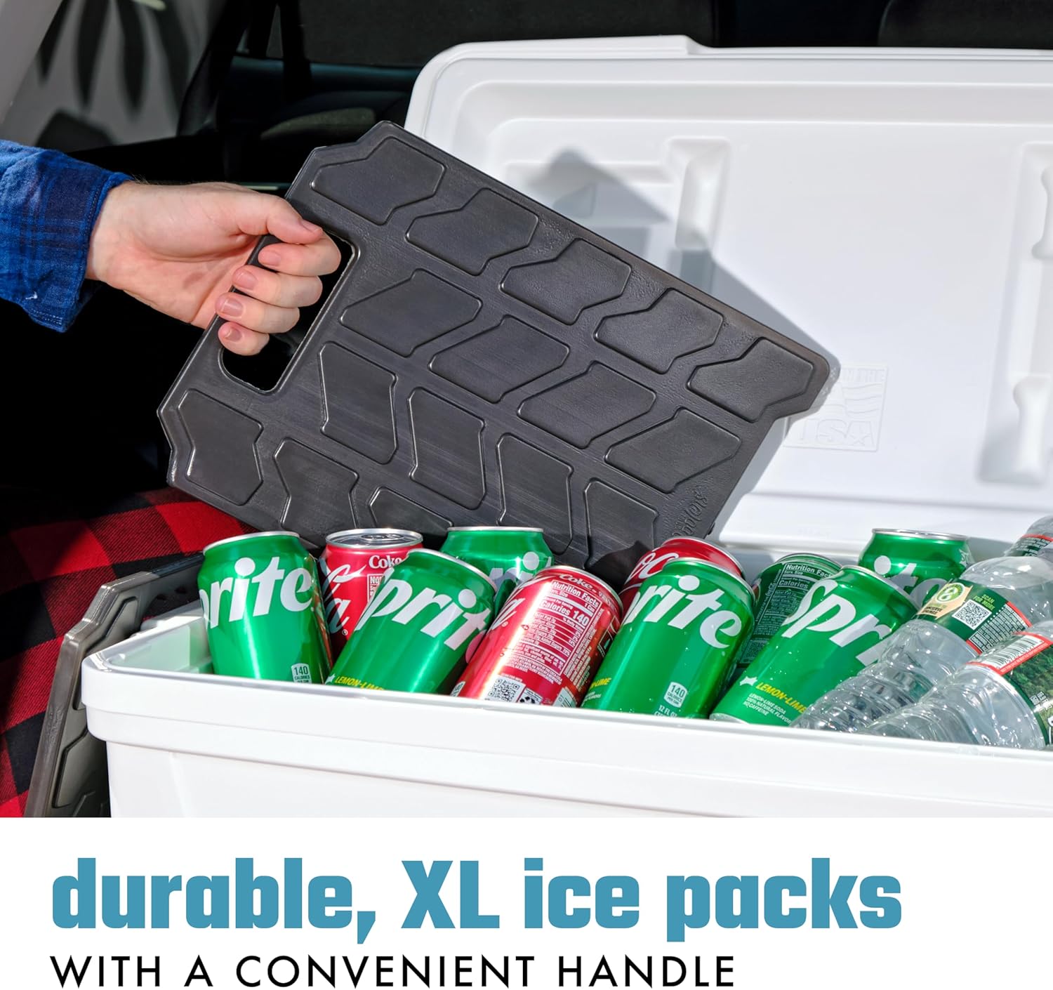 Cool Coolers by Fit & Fresh XL Slim Cooler Ice Blocks, Reusable & Long Lasting XL Ice Packs for Coolers, Slim XL Ice Packs for Cooler Bags, Space Saving, Quick Freeze, 10"x 13", Black, 3PK - Image 3