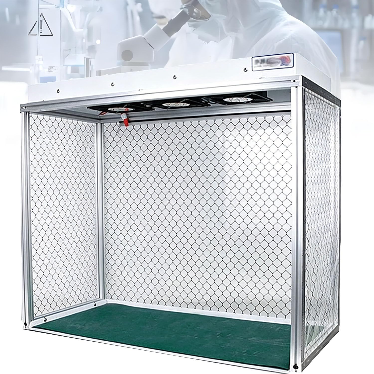 Campana de Flujo laminar con Triple Ventilador, Campana de Flujo laminar Vertical, Cabina de Flujo Limpio con 3 Ventiladores y Filtro HEPA, Funcionamiento silencioso