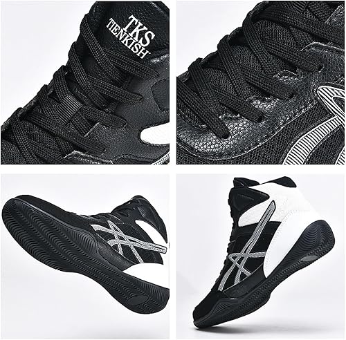 Miniatura 4 de WCXTY Unisex Boxing Shoes,Professional Comfort Non-Slip Wrestling Shoes Men,Casual Lightweight Durable Boxing Boots,with Breathable Mesh,for