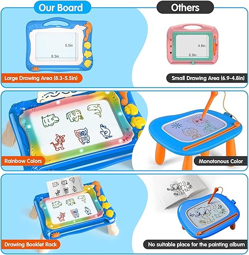 Miniatura 2 de Tablero de dibujo magnético con luz RGB tablero grande de garabatos para niños pequeños tablero de escritura magnético aprendizaje preescolar y