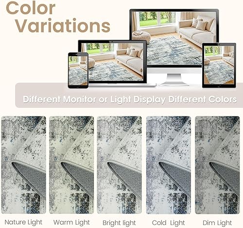 Miniatura 7 de Alfombra de área para sala de estar 3 x 5, alfombra suave y esponjosa, alfombra abstracta para dormitorio, cocina, comedor, suelo, alfombra de felpa