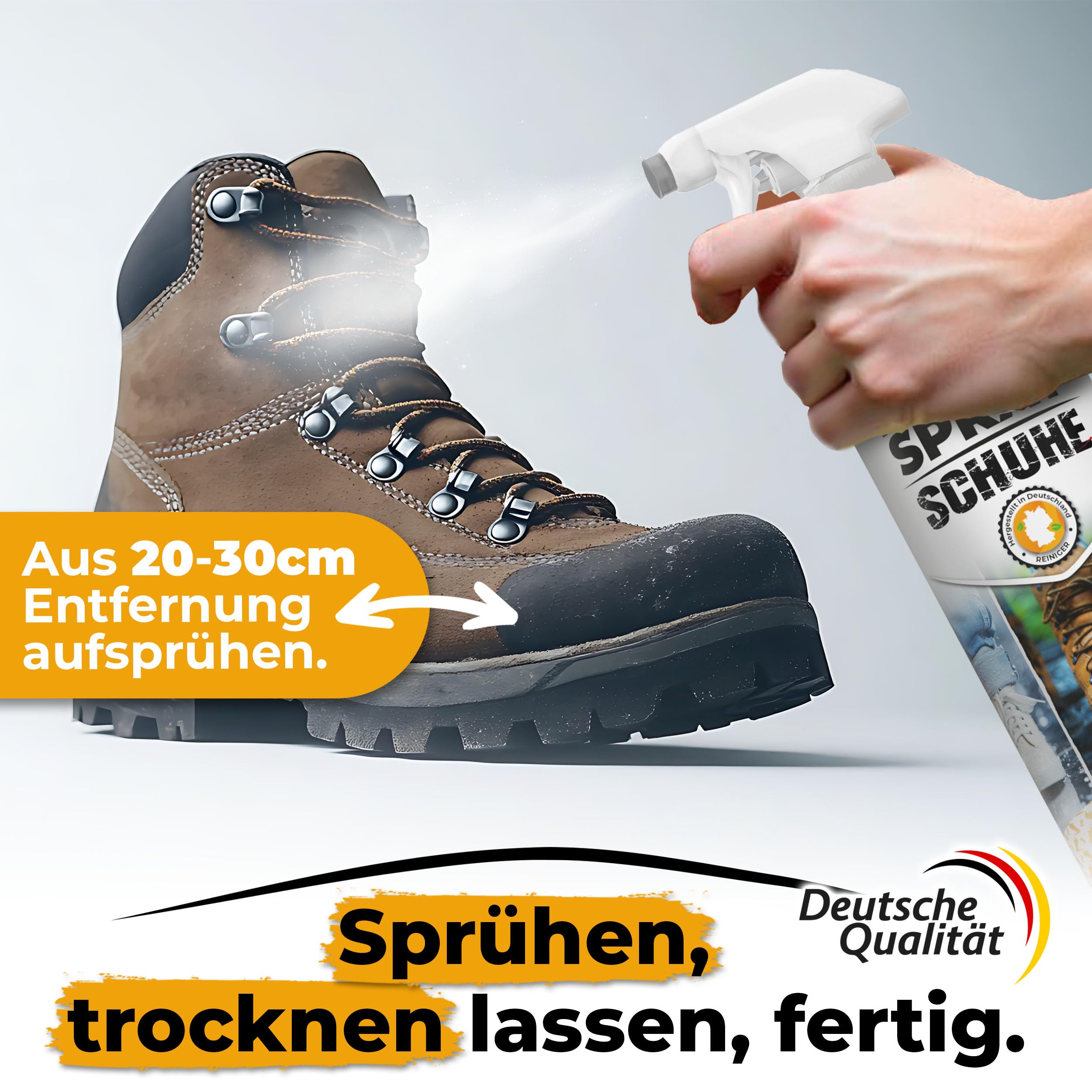 Imprägnierspray Schuhe, Sneaker Schutz für Leder, Textil & Stoff, Regen, Nässe & Schmutz Atmungsaktiv & Farbneutral, PFC Frei, Made in Germany 1,5 L (3er Pack)