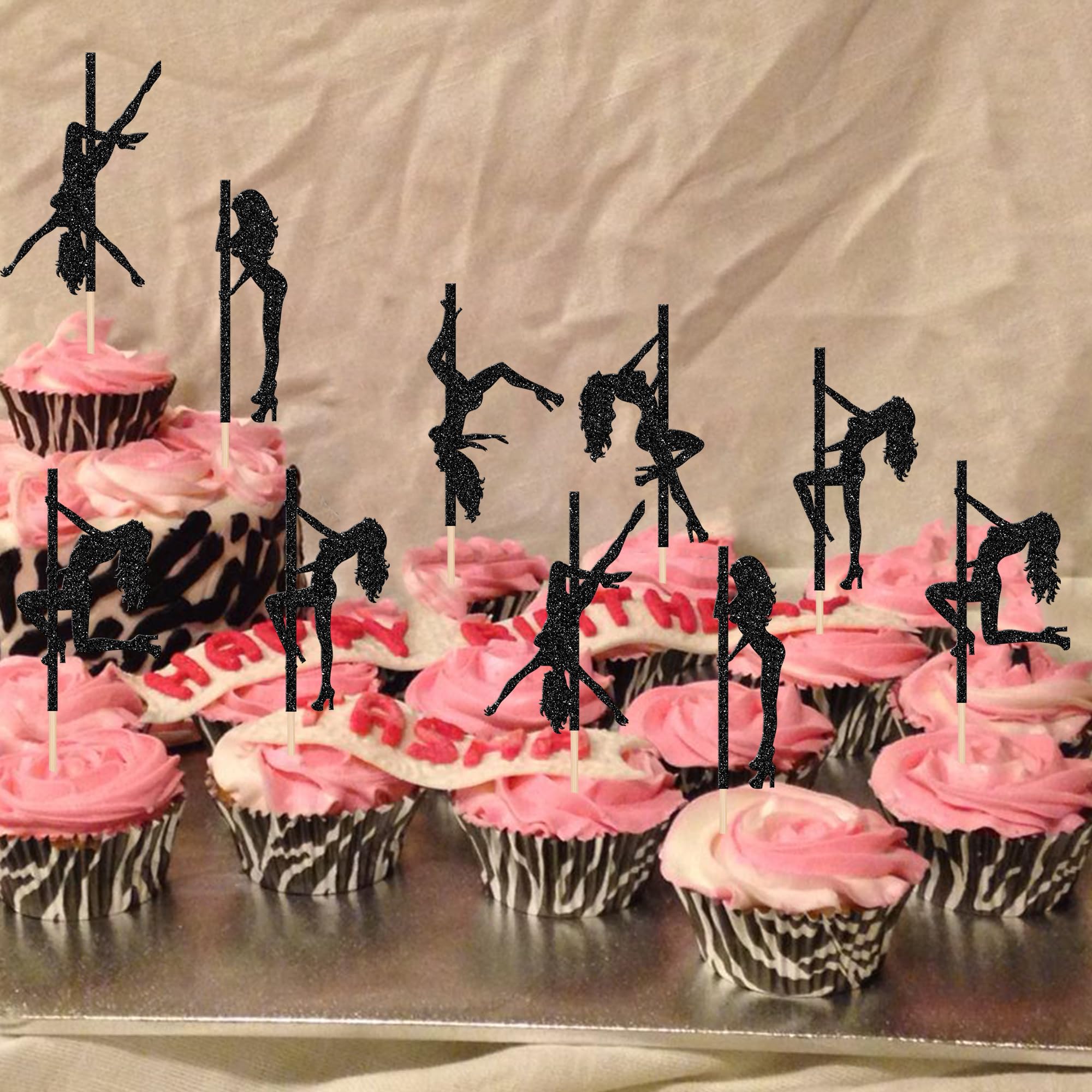 32 Pezzi Toppers Per Torta Con Palline In Oro Rosa Set Bandiere Per Toppers Per  Cupcake, image size:2000x2000