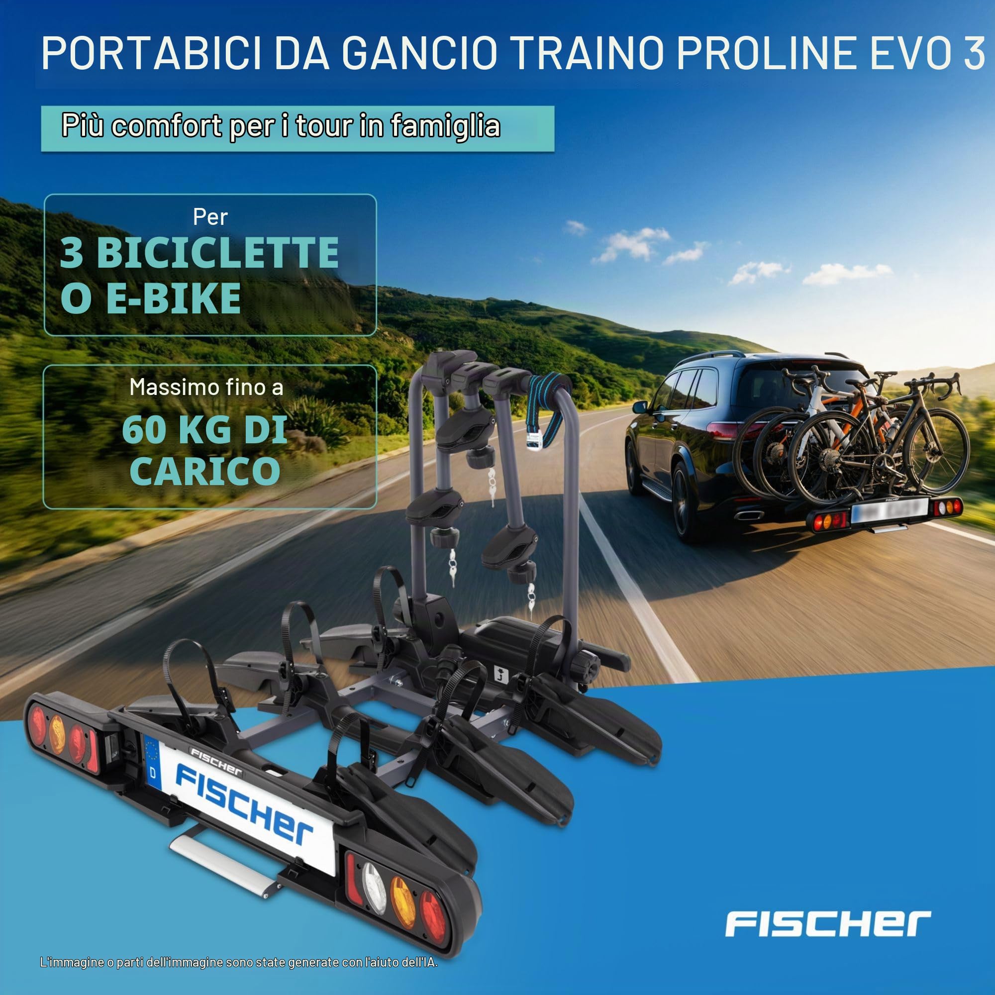 Fischer 10443 - Portabici per Frizione ProlineEvo 3