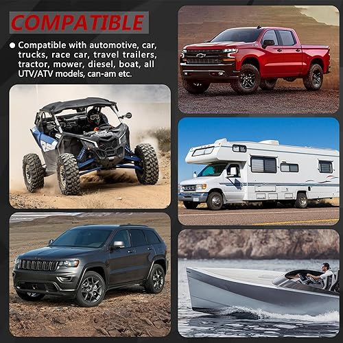 Miniatura 9 de Kit de reubicación de terminales de puente de carga de batería con poste remoto de batería, compatible con UTV, ATV, automóvil, camiones, RV,