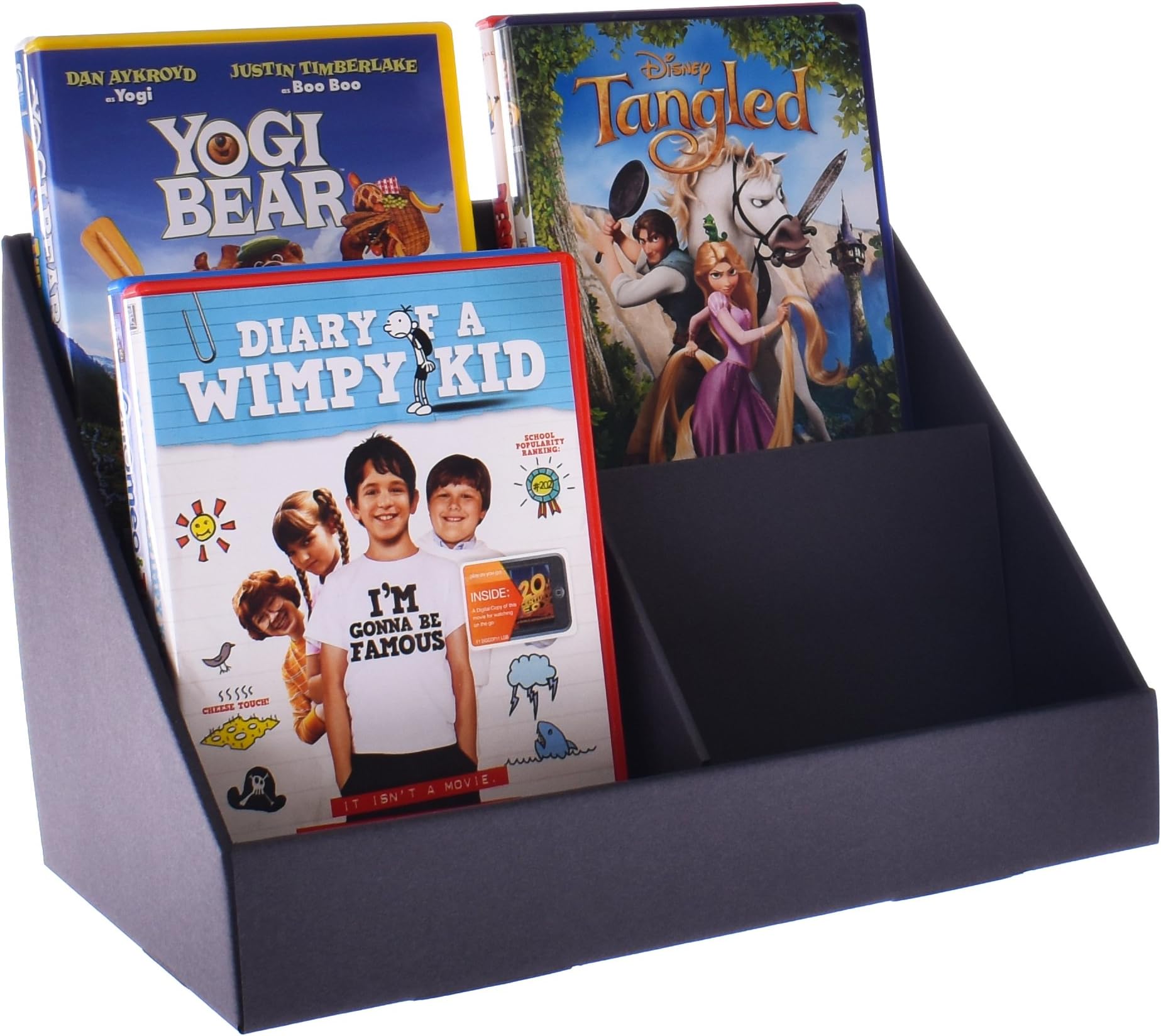 Stand-Store 4 Pocket Cardboard Display Stand for CD's/DVD's/Greeting Cards - Black (Pack of 10), 148mm Pockets C4P
