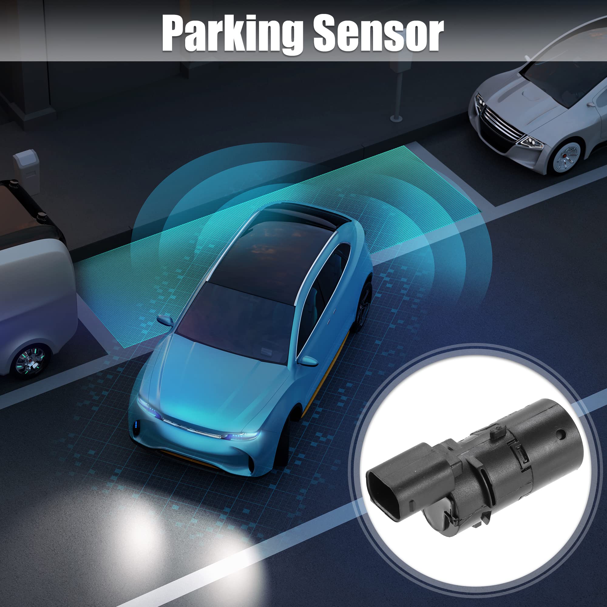 X AUTOHAUX 4pcs PDC Parking Assist Sensor YDB500301PMA for LAND ROVER DISCOVERY, Black, 1.61''x1.10''x1.46'' - Image 3