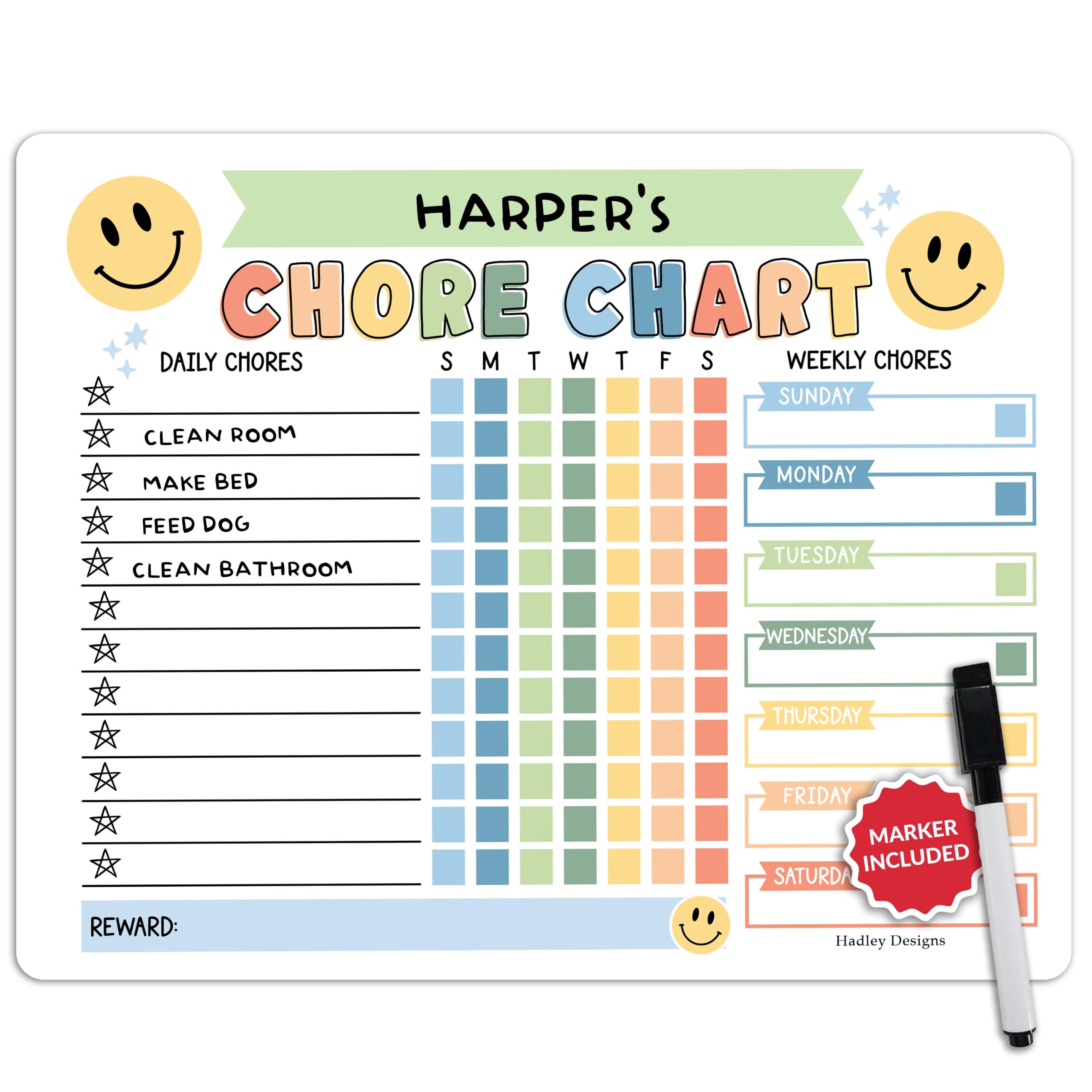 Magnetic Chore Chart for Kids Dry Erase Reward Chart for Home and Classroom
