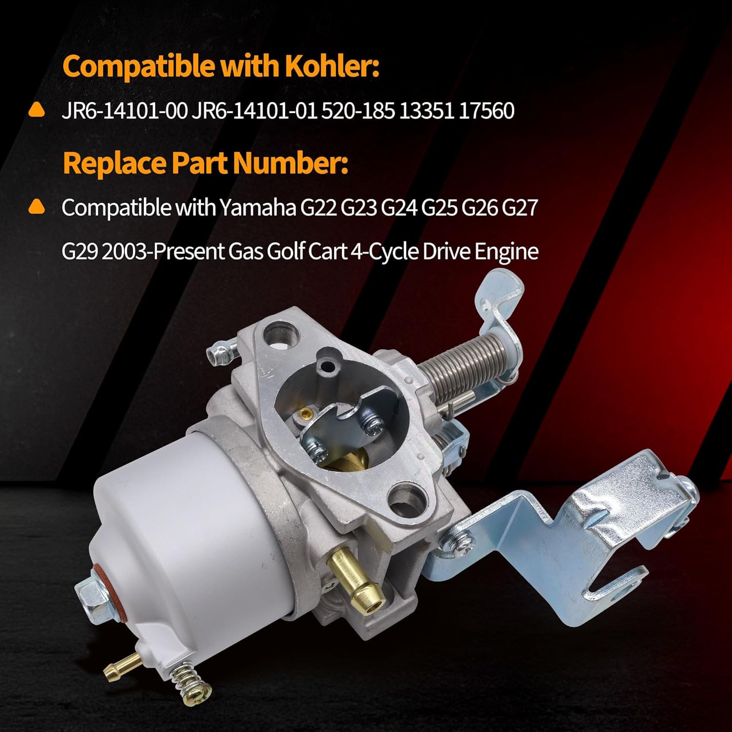 G22 G27 G29 Carburetor Compatible with Yamaha Golf Cart JR6-14101-00 JR6-14101-01 4-Cycle Engine Gas Club Car 2003-UP Carb