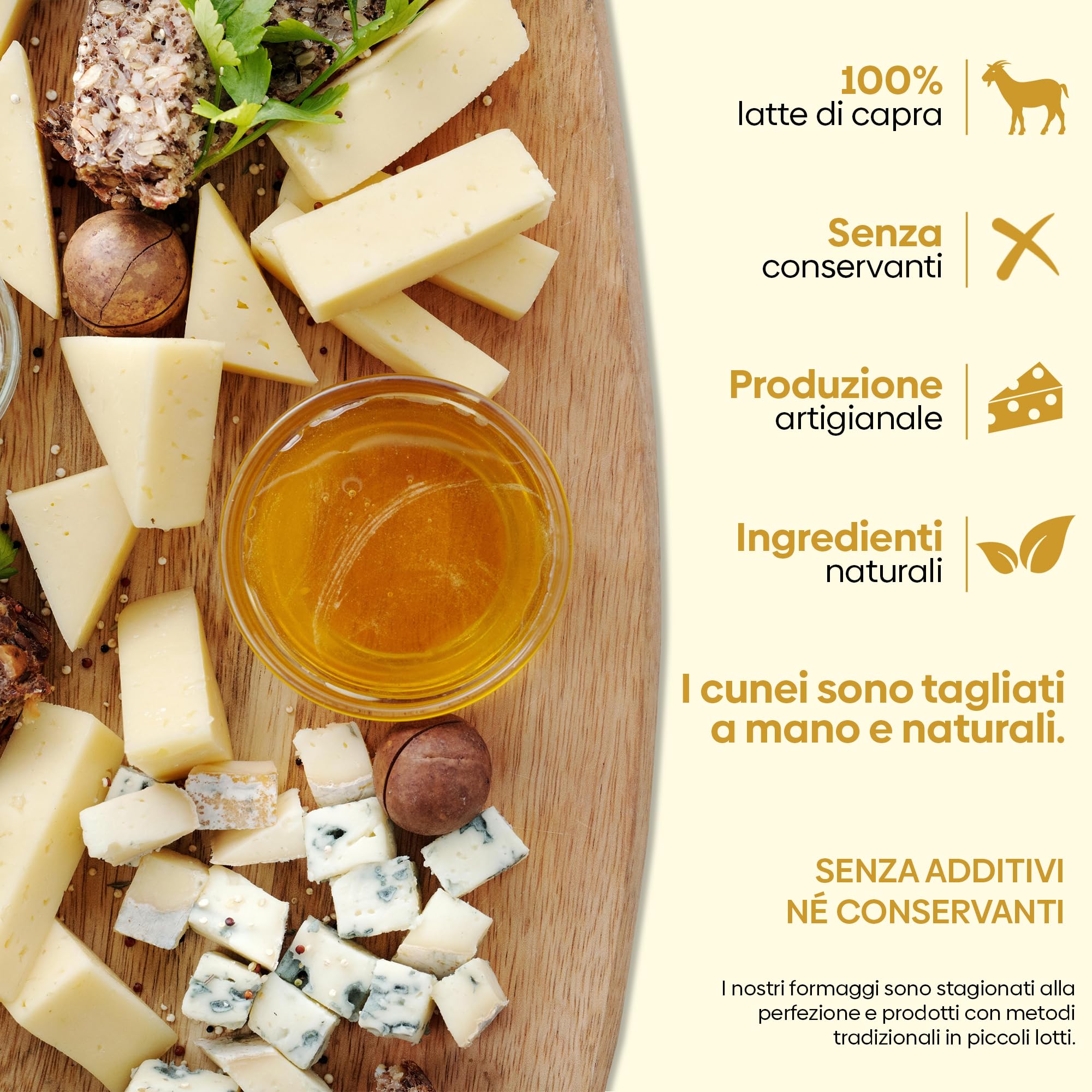 QUESOS LA ALDEA | Cesta Regalo di Formaggi di Capra – 5 Spicchi: Tierno, Semistagionato, al Vino Rosso, al Whisky e alla Paprika | Degustazione Gourmet | Cesto di Formaggi Artigianali