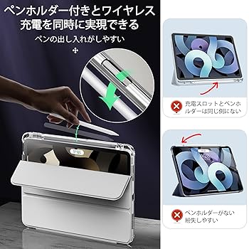iPad Air4 第二世代 ケース ペンホルダー付 セルリアンブルー Amazon.co.jp: INFILAND iPad Air 11インチ ケース M2 (2024、第
