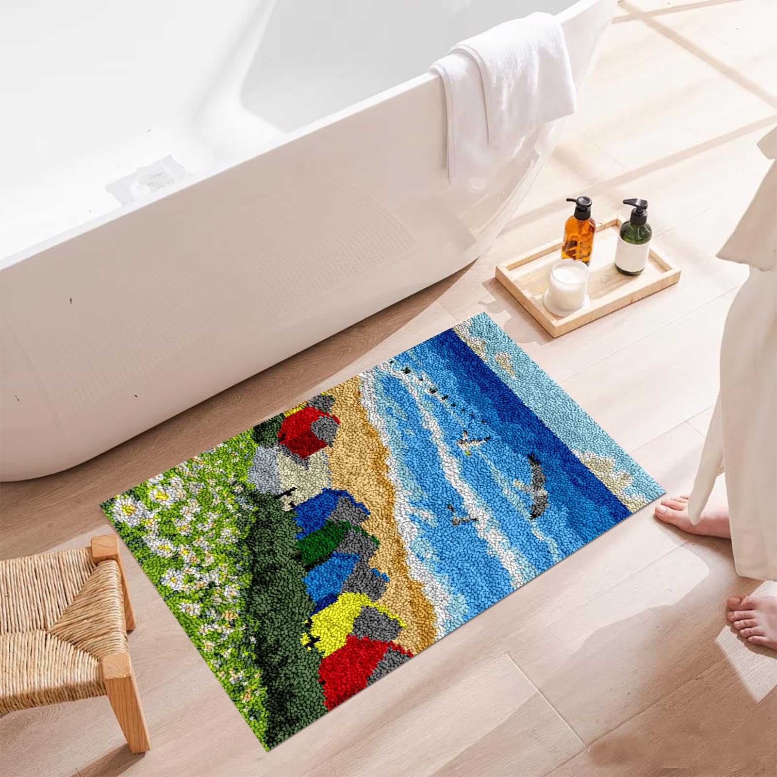 Kit per la Creazione di Tappeti Adulti Kit di Tappeti con Gancio a Scatto Fai da Te 140x180 cm Grande Artigianale con Gancio a Scatto Kit Tappeto Set Arazzo Modelli Stampati Decorativi