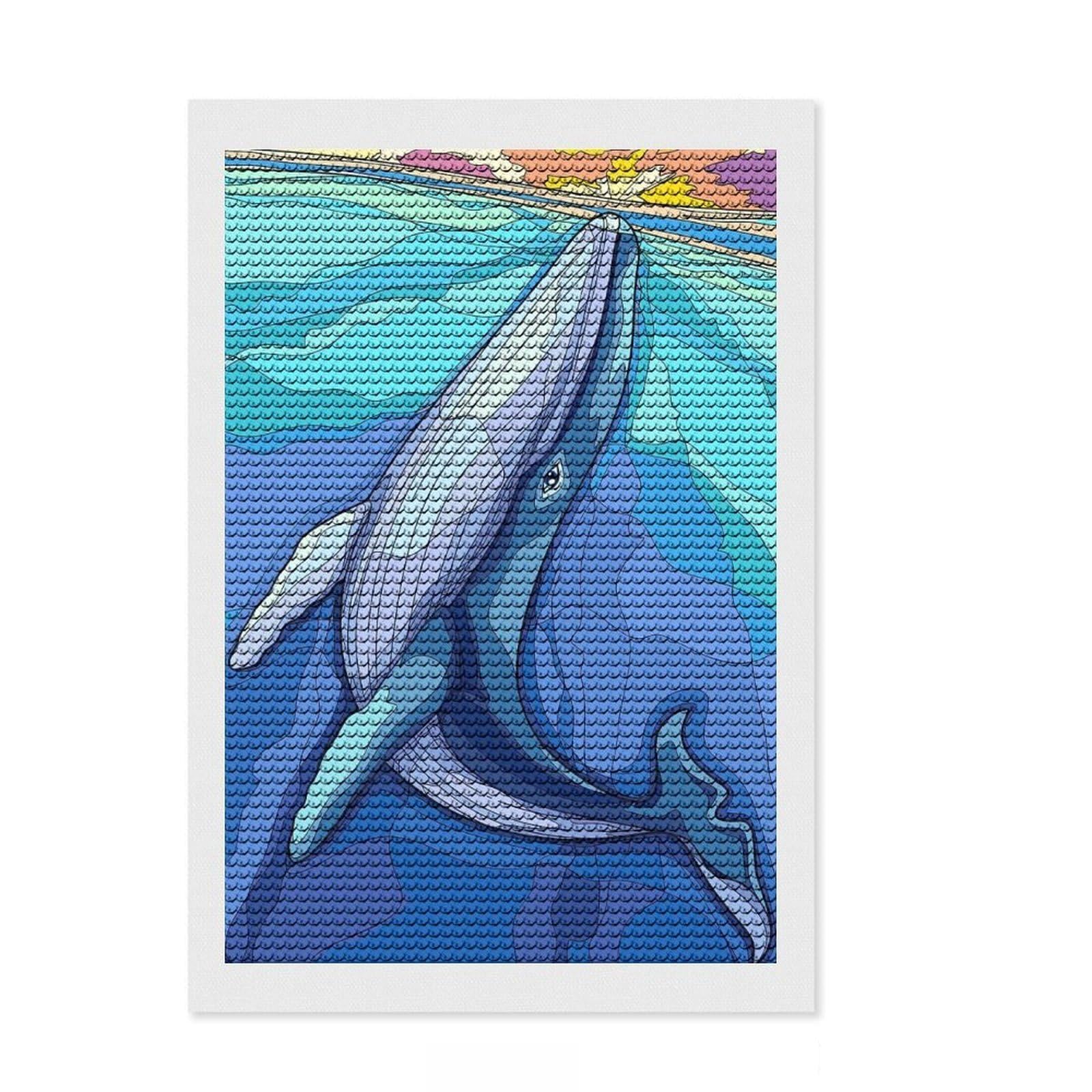 Junmoney Animals Art Decoration DIY Diamond Art Canvas Kit 8"x12", for Adults, Boho Decor, Full Kit Included, Artistic Hobby, Arts and Crafts