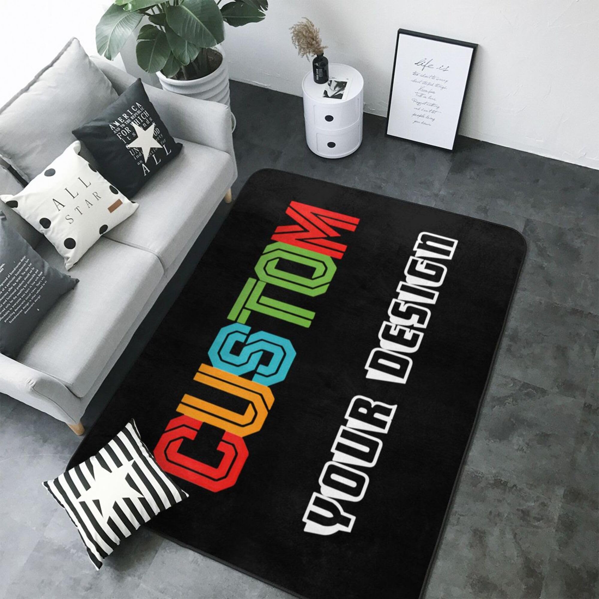 NoutAT Custom Rug - Personalized Area Carpet Design Your Photo Logo Text - Personalized Rugs Add Your Photo