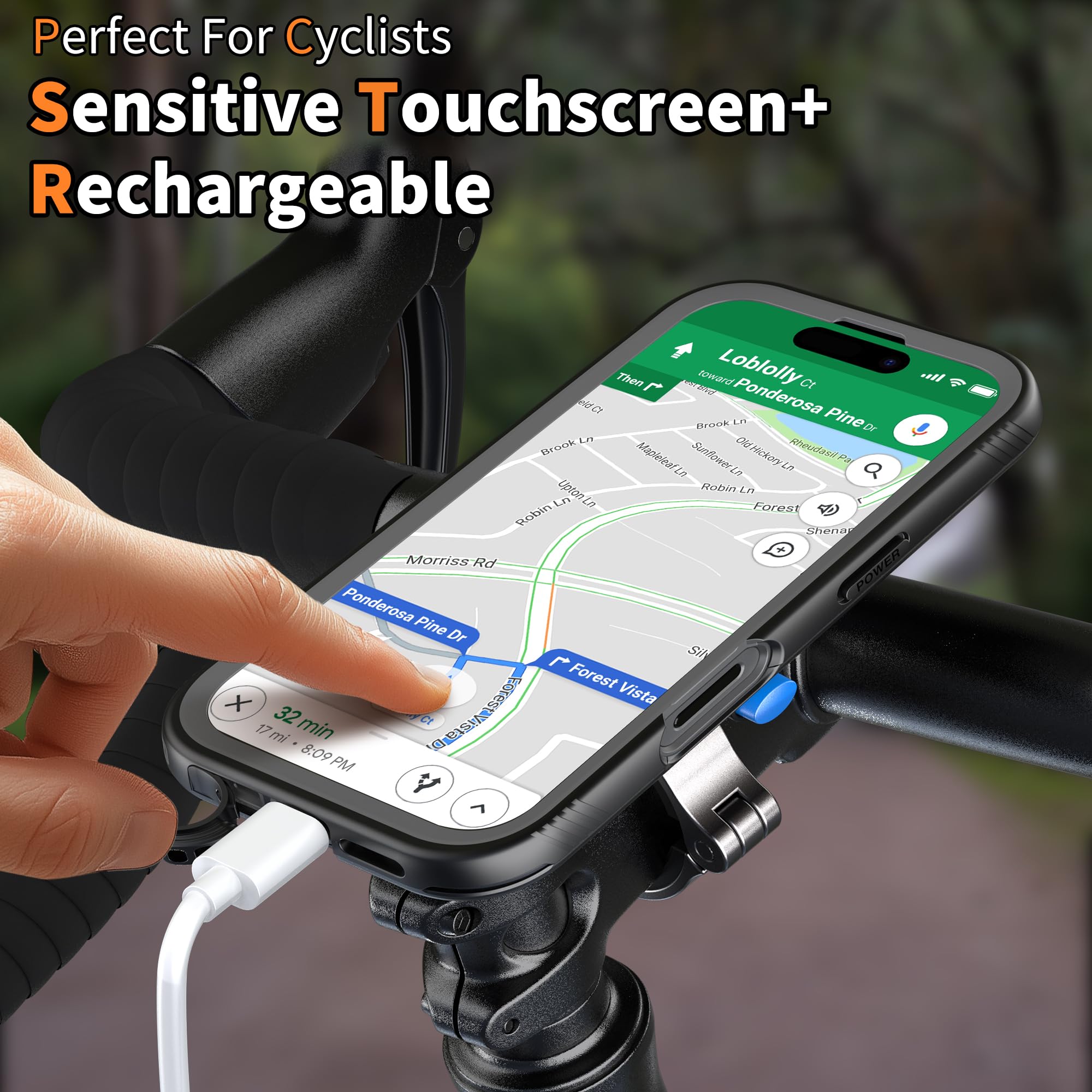 Cozycase Antykradzieżowe-Wodoszczelne-Szybkie Odblokowanie 1S do iPhone 16 Pro Uchwyt na Telefon do Roweru – Uchwyty Rowerowe na Kierownicę Motocykl Rower Szosowy Górski MTB Uchwyt