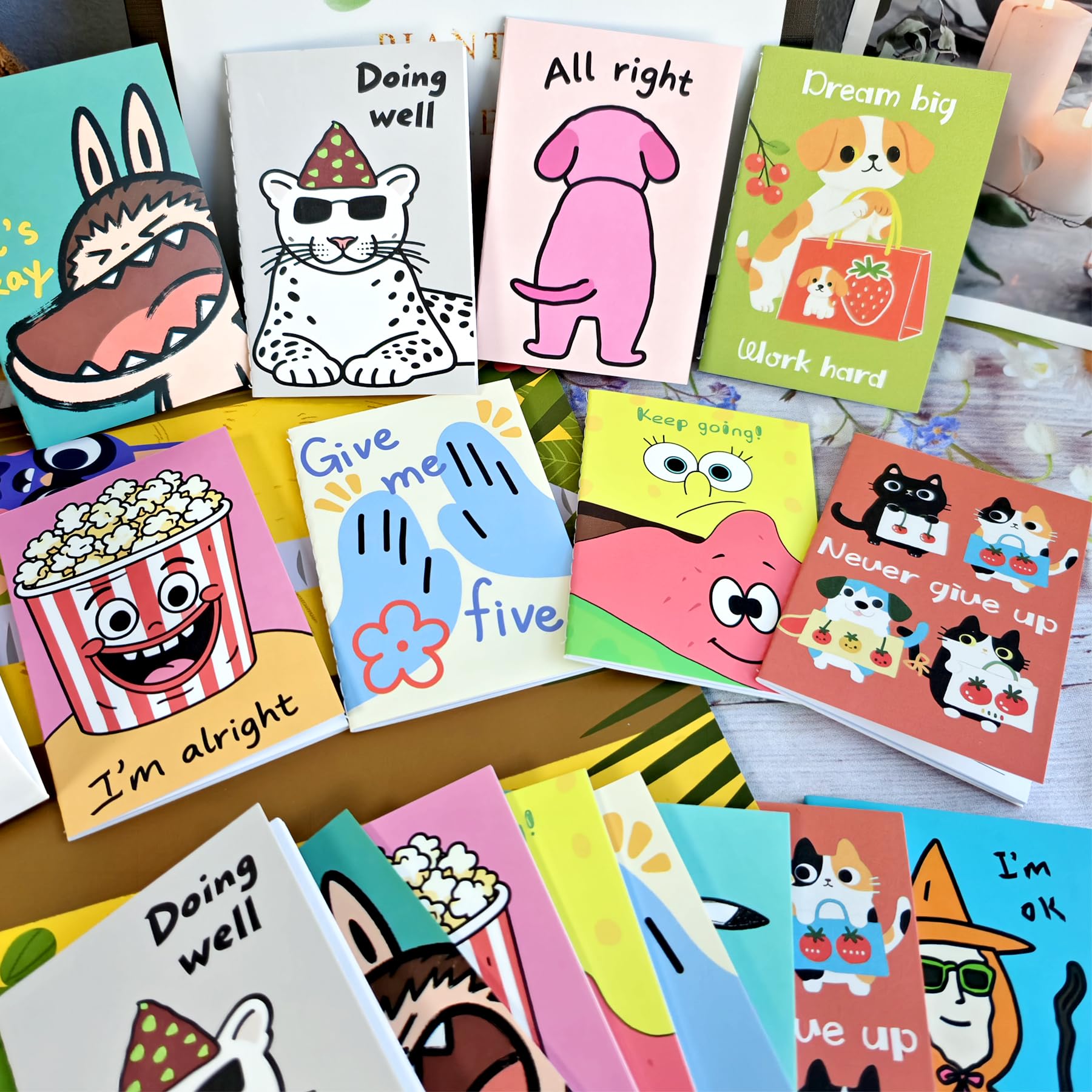 Lot de 48 mini carnets de poche 2,8 x 4 pouces pour récompenses en classe