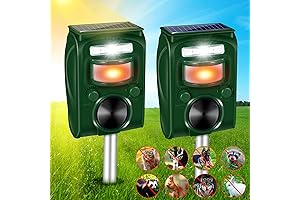 Solar Ultrasonic Animal Repeller - 2 Pack Outdoor Motion-Activated Deterrent