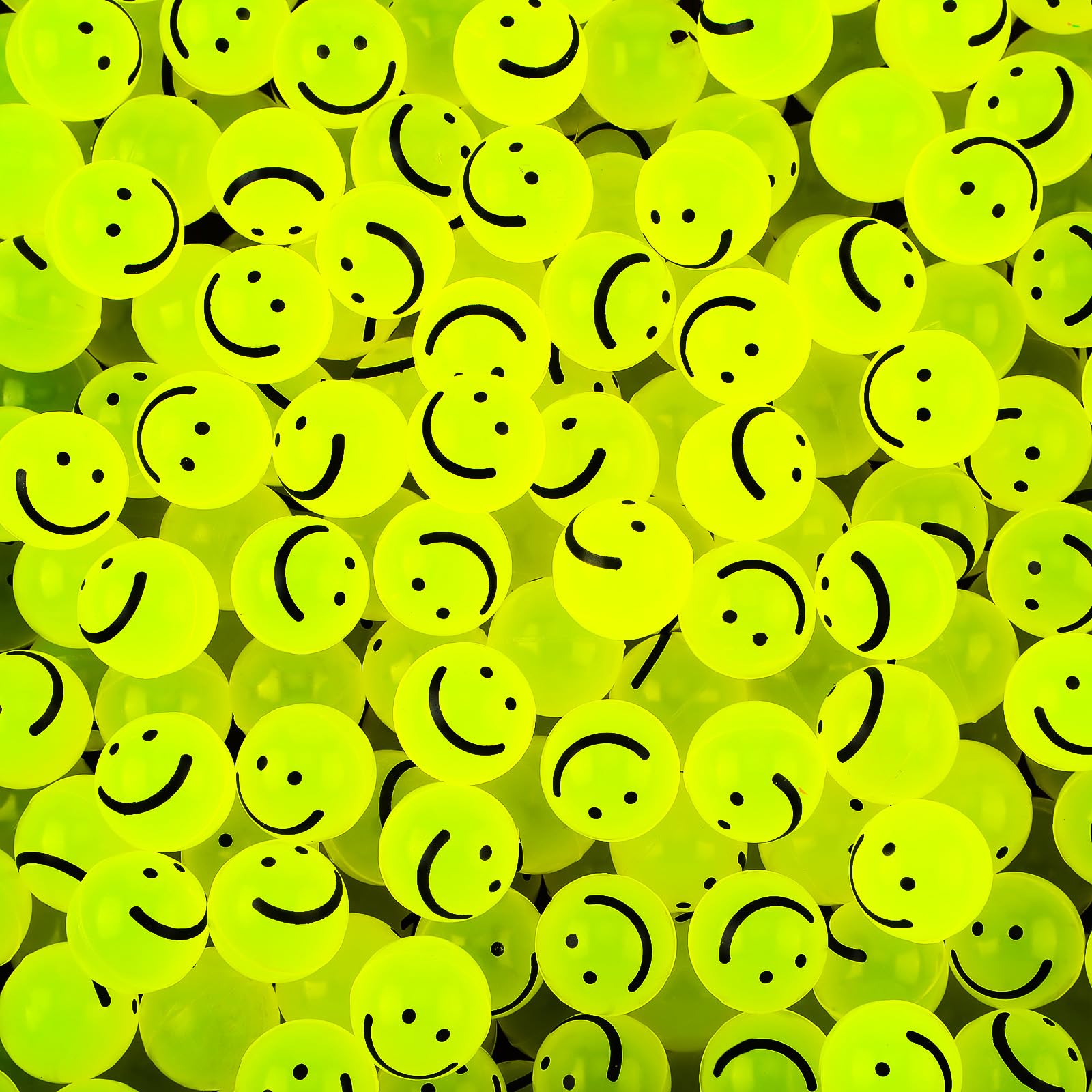 288 Pcs Glow in The Dark Smile Face Balls Bulk 1 Inch High Bounce Rubber Ball for Kids Goodie Bag Stuffer Christmas Birthday Party Favors Vending Machine Game Prize Toy (Cute)